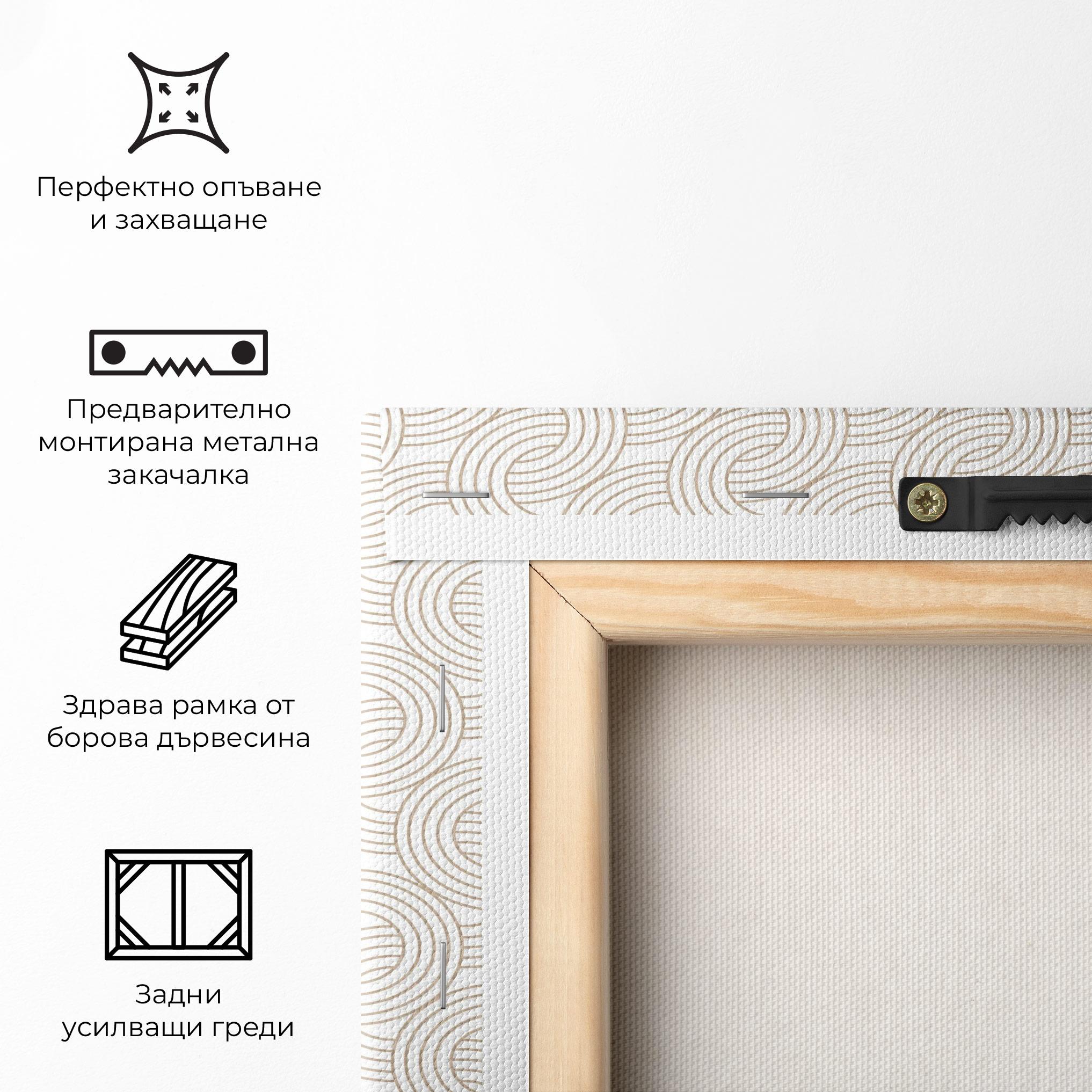 Картина на платно Cream Lines mockup 5