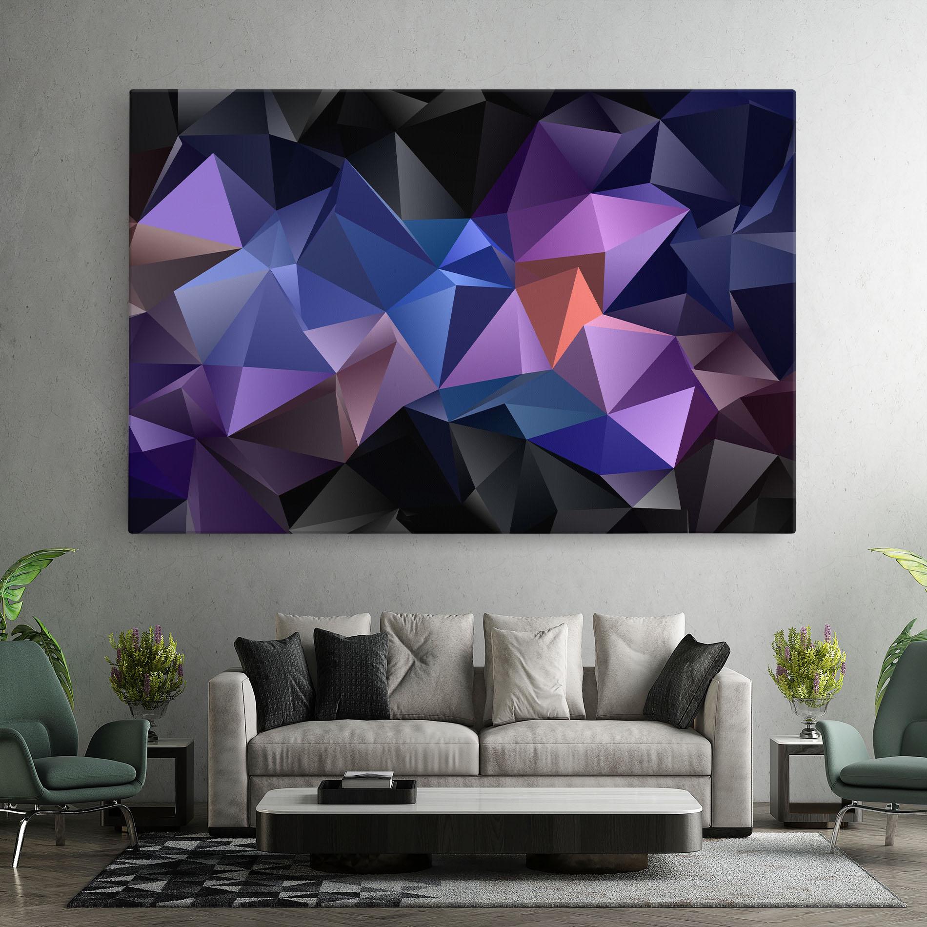 Картина на платно Black Purple Triangle mockup 7