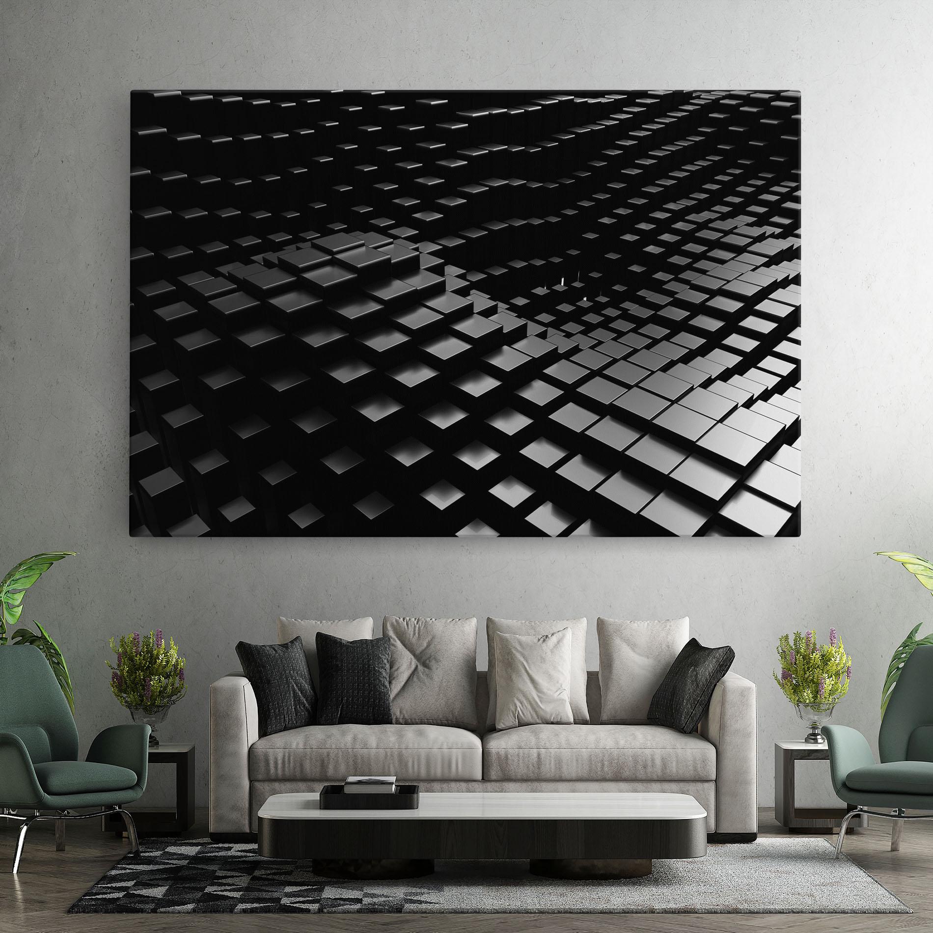 Картина на платно Black Square Wave mockup 7