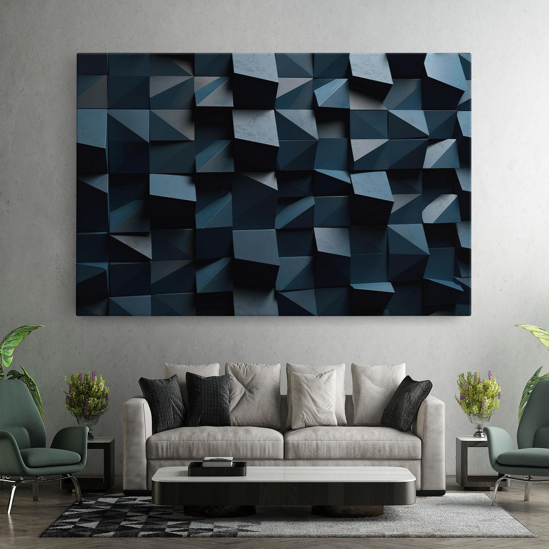 Картина на платно Dark Blue Square mockup 7