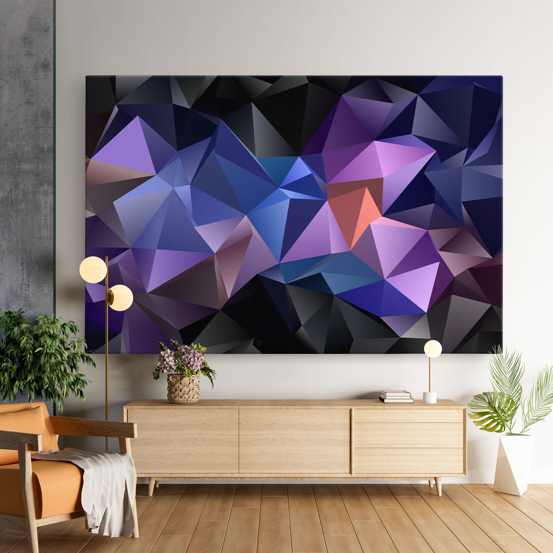 Картина на платно Black Purple Triangle mockup 9
