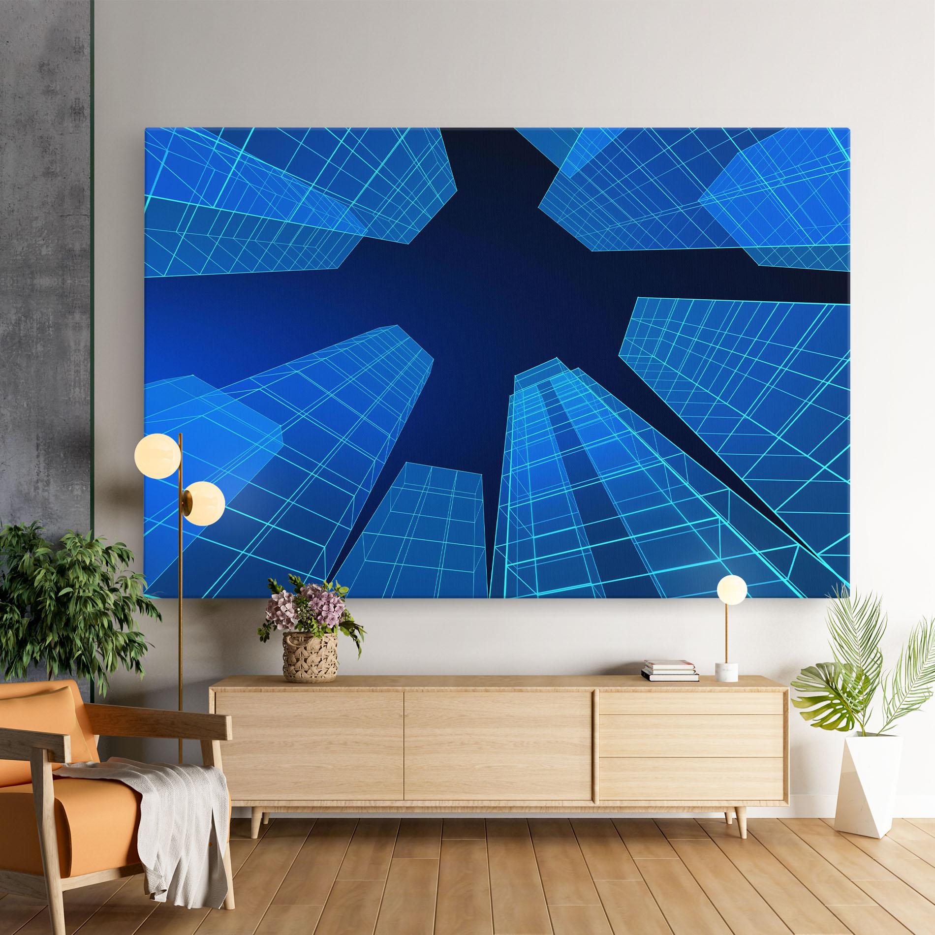 Картина на платно Blue Buildings mockup 9