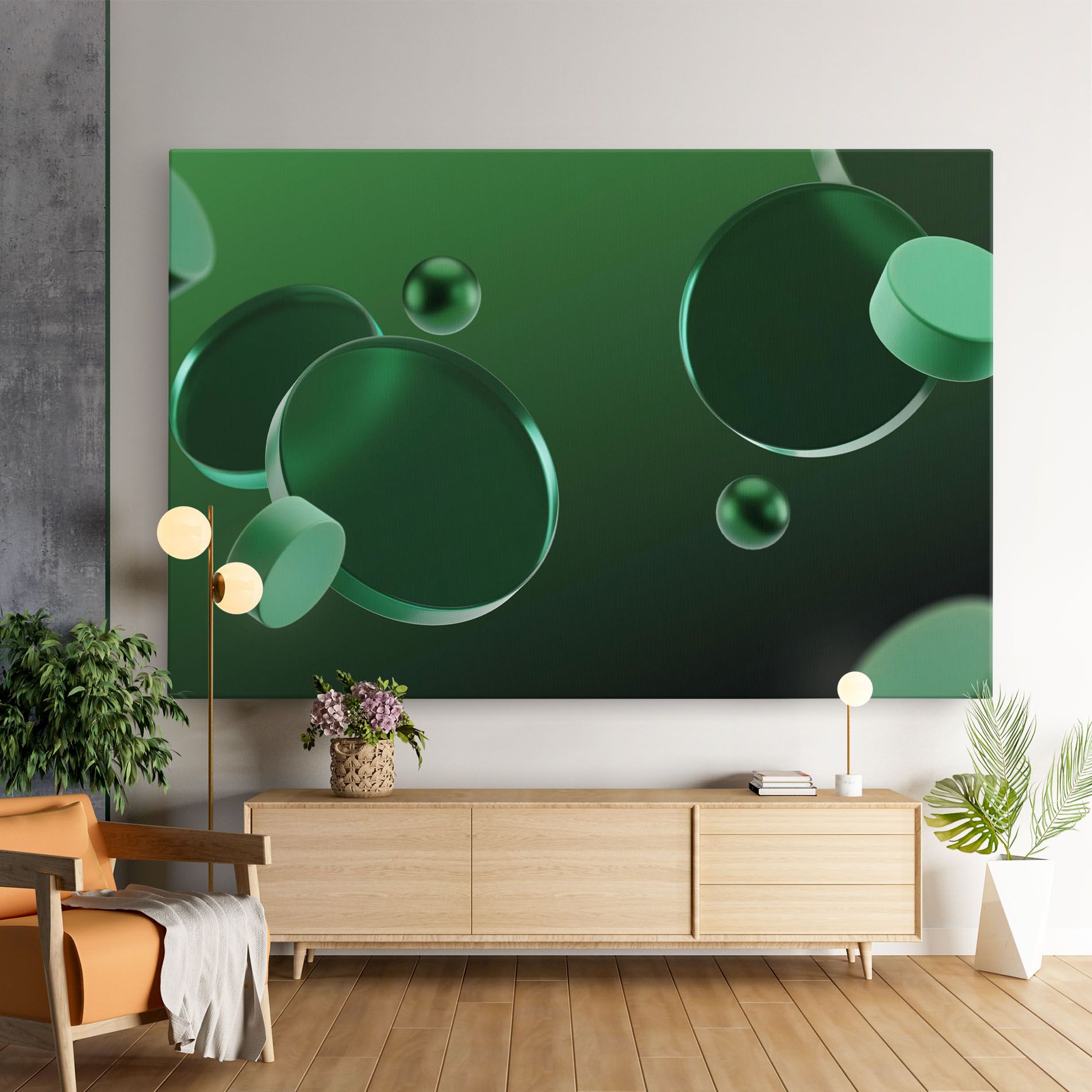Green Circle Floating mockup 9
