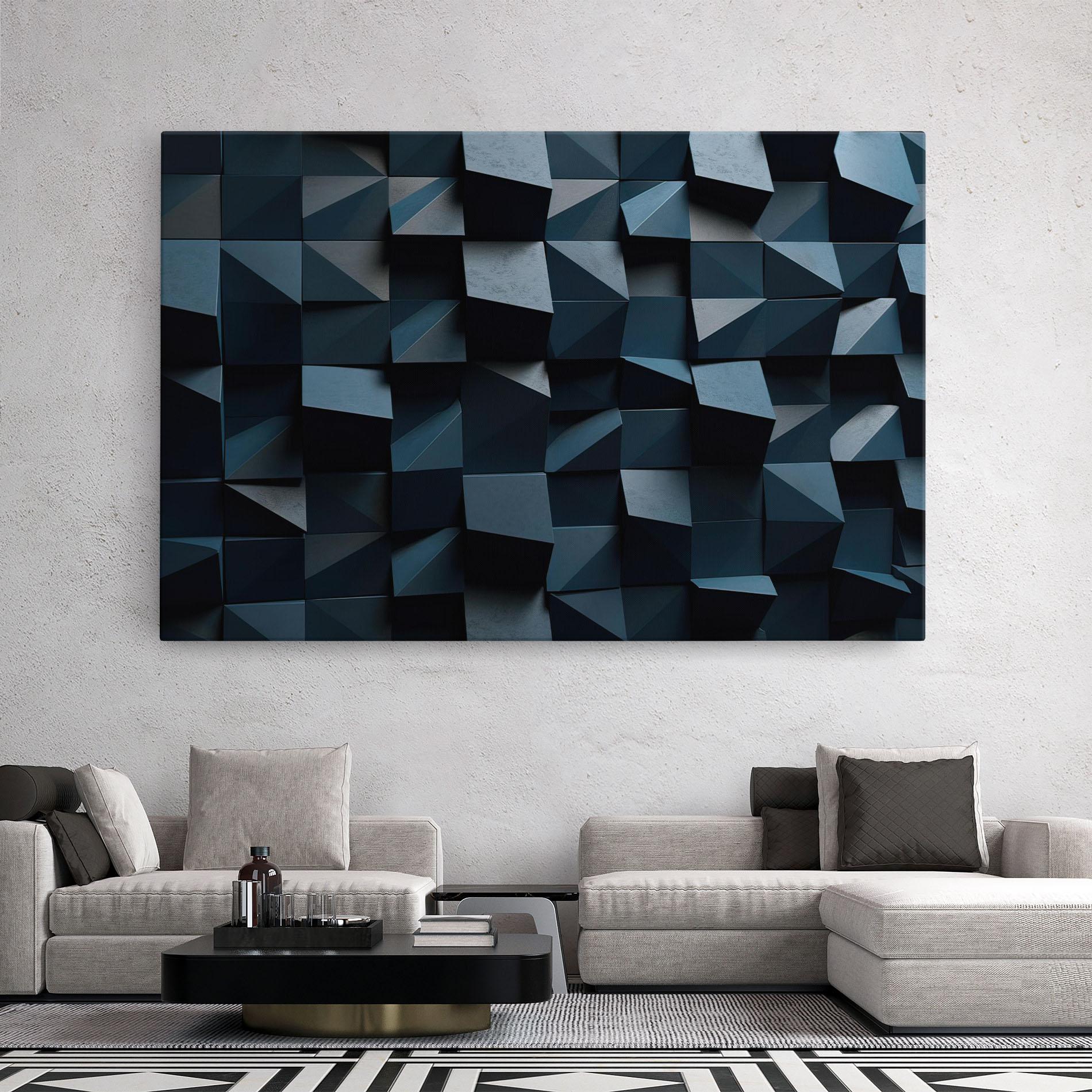 Картина на платно Dark Blue Square mockup 2