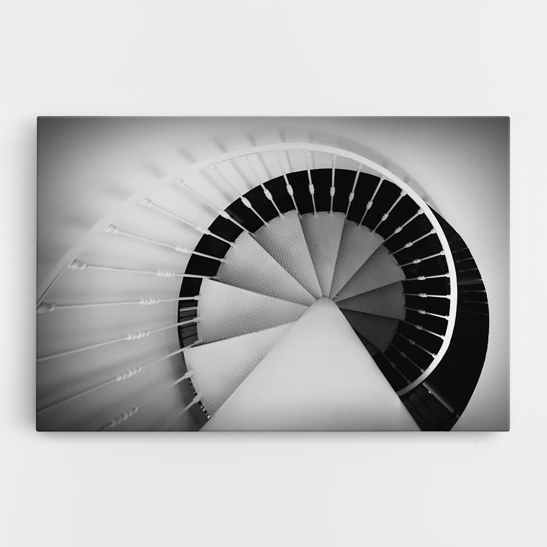 Картина на платно Black Circle Stairs mockup 0
