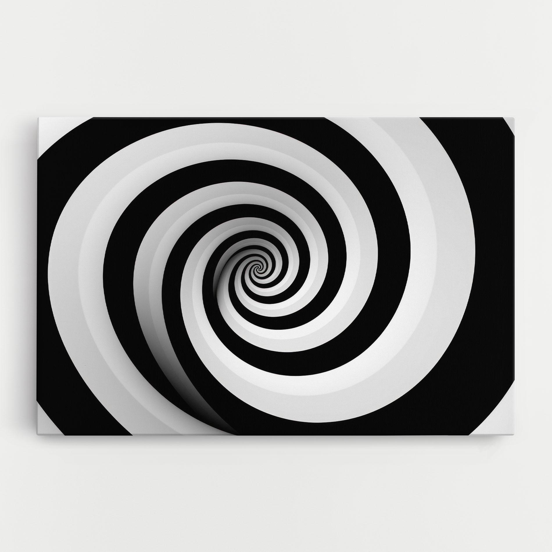 Картина на платно Black White Spiral mockup 0