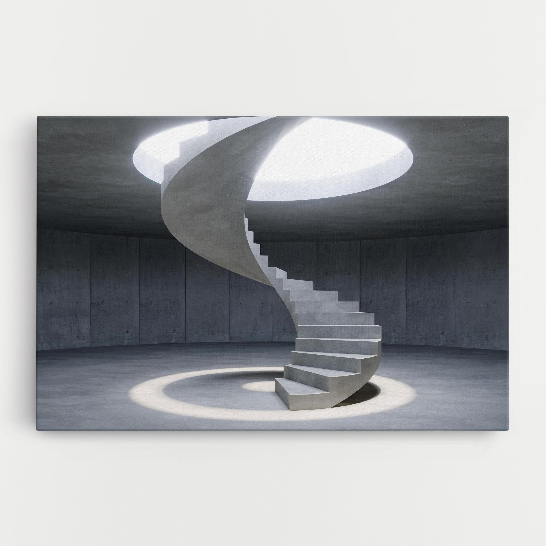 Картина на платно Spiral White Staircase mockup 0