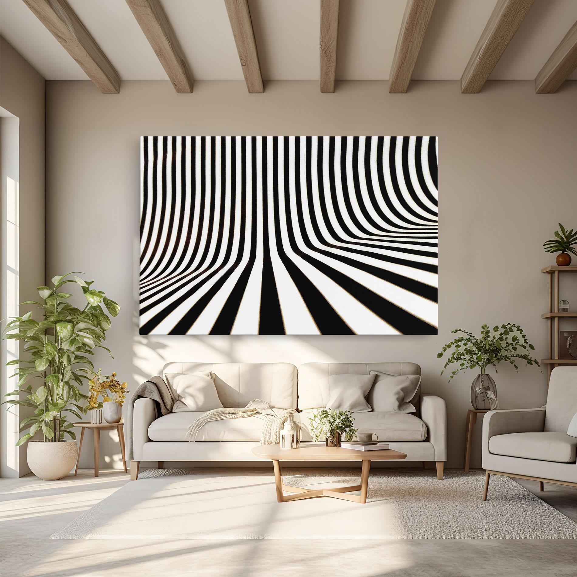 Картина на платно Black And White Illusion mockup 6