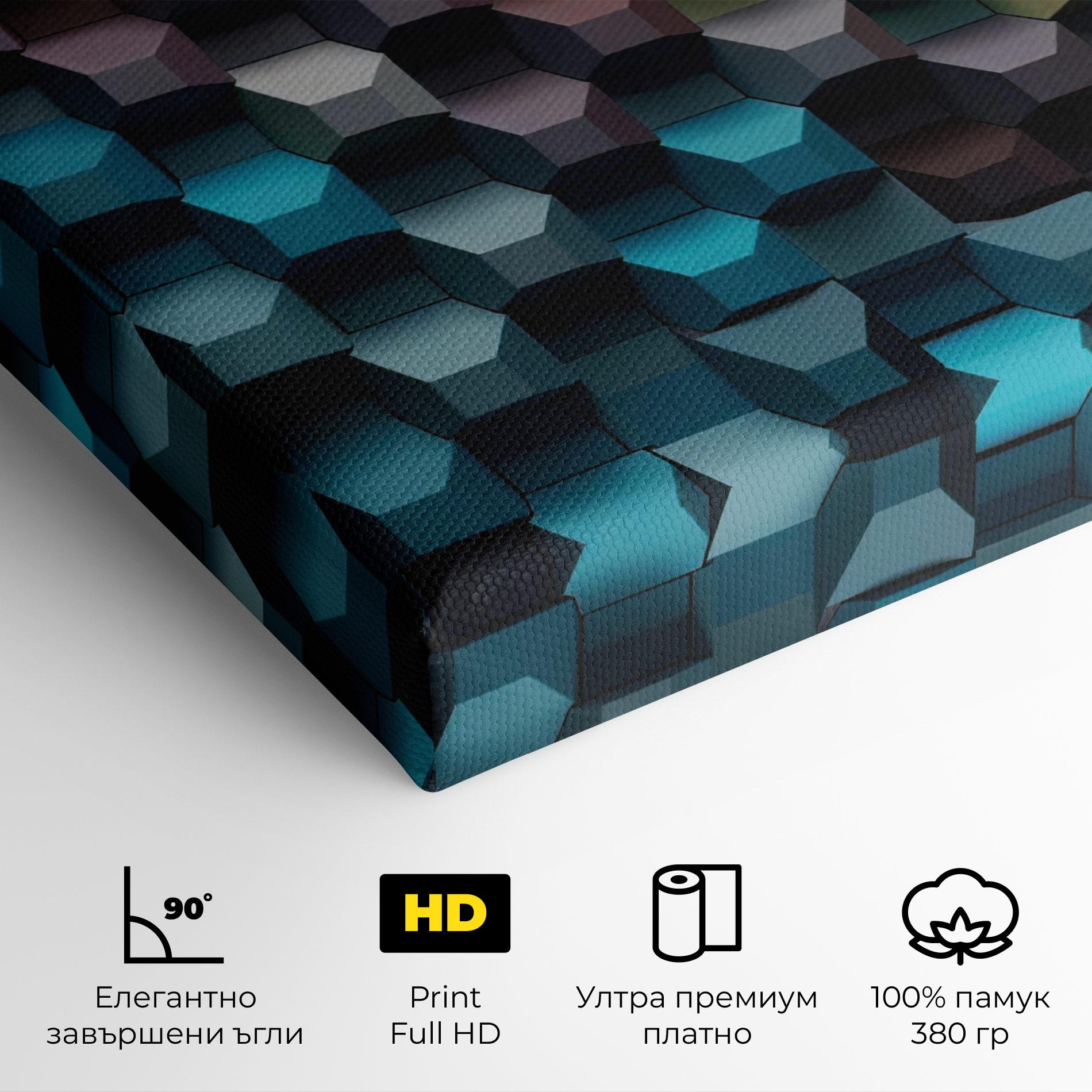 Картина на платно 3d Sqare Mix mockup 4