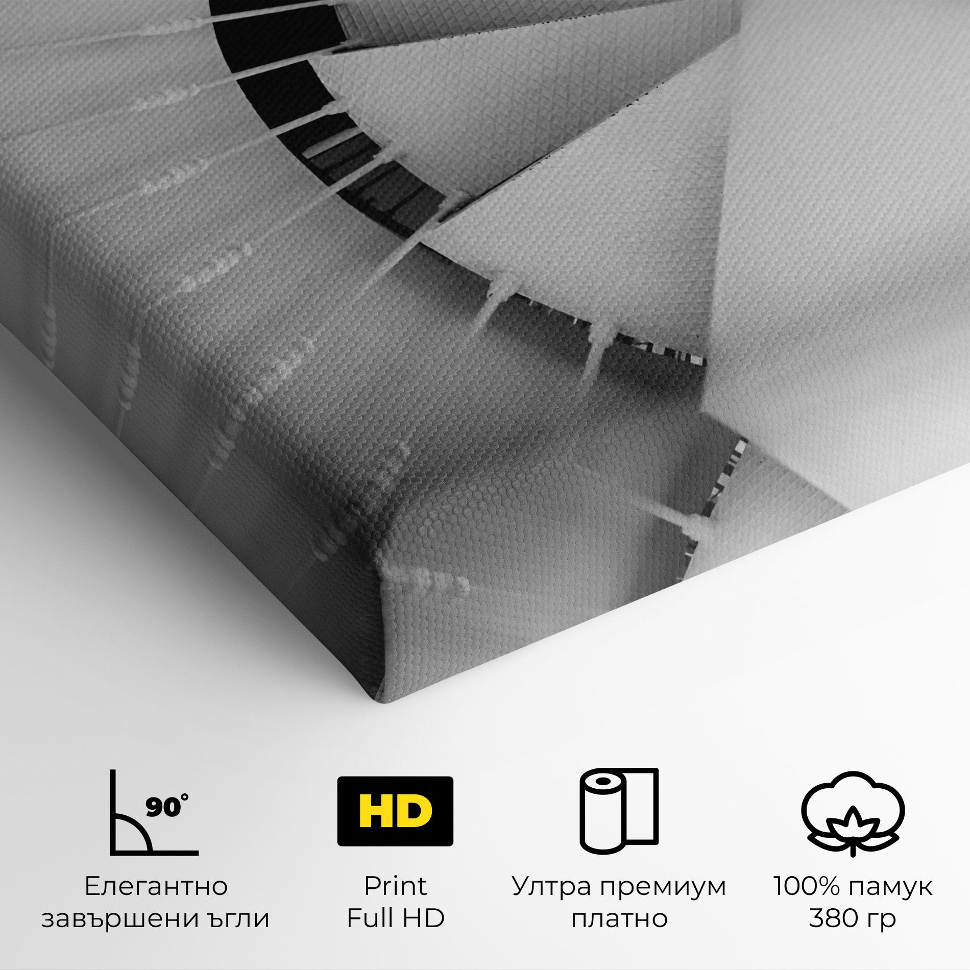 Картина на платно Black Circle Stairs mockup 4