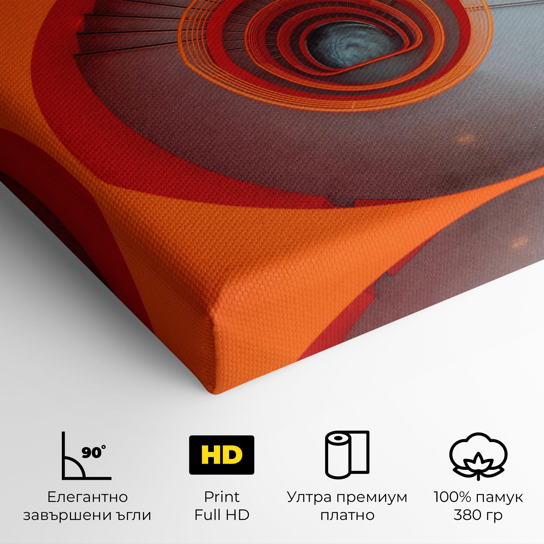 Картина на платно Grey Orange Stairs mockup 4