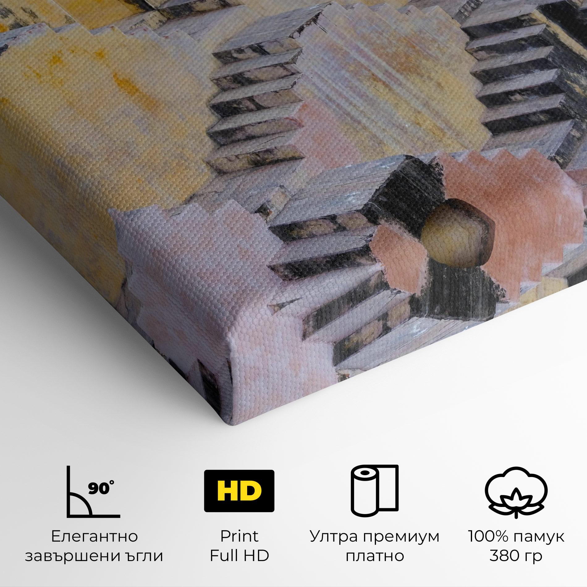 Картина на платно Old Yellow Stairs mockup 4