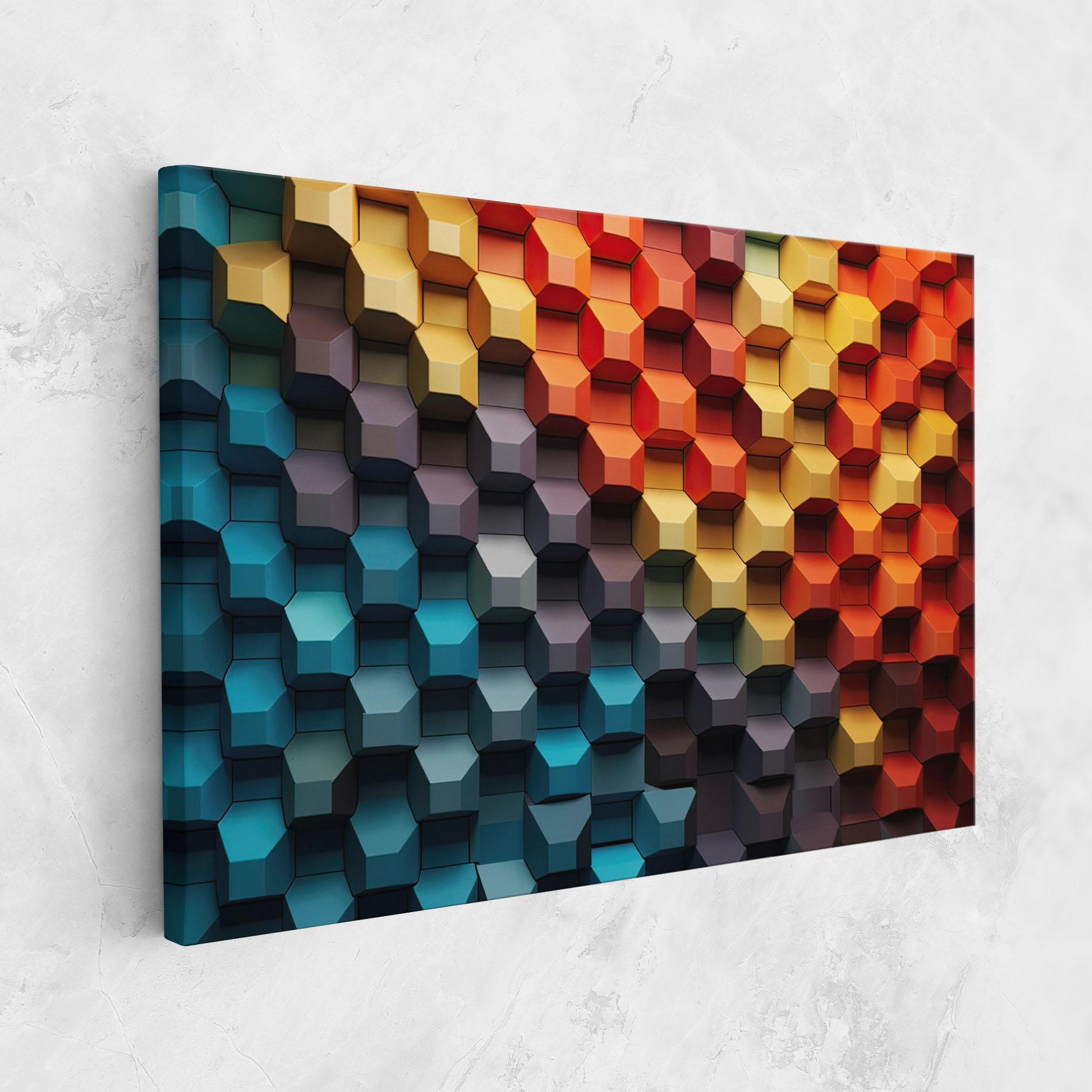 Картина на платно 3d Sqare Mix mockup 1