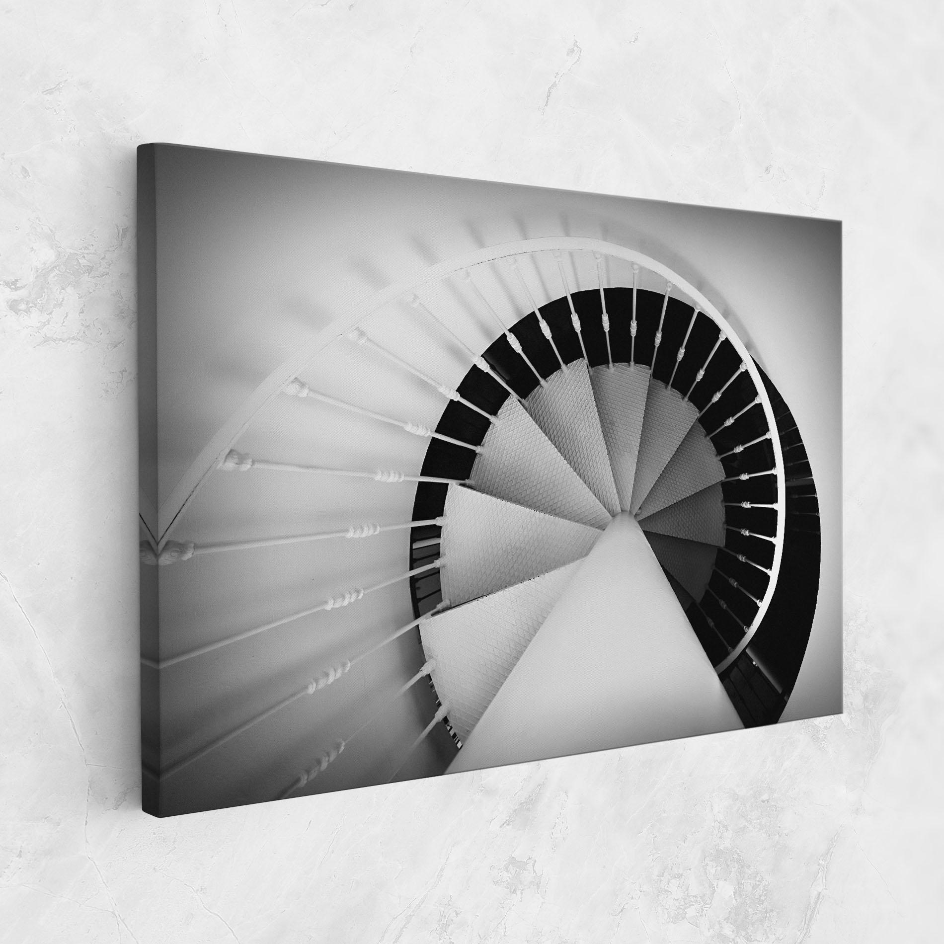 Картина на платно Black Circle Stairs mockup 1