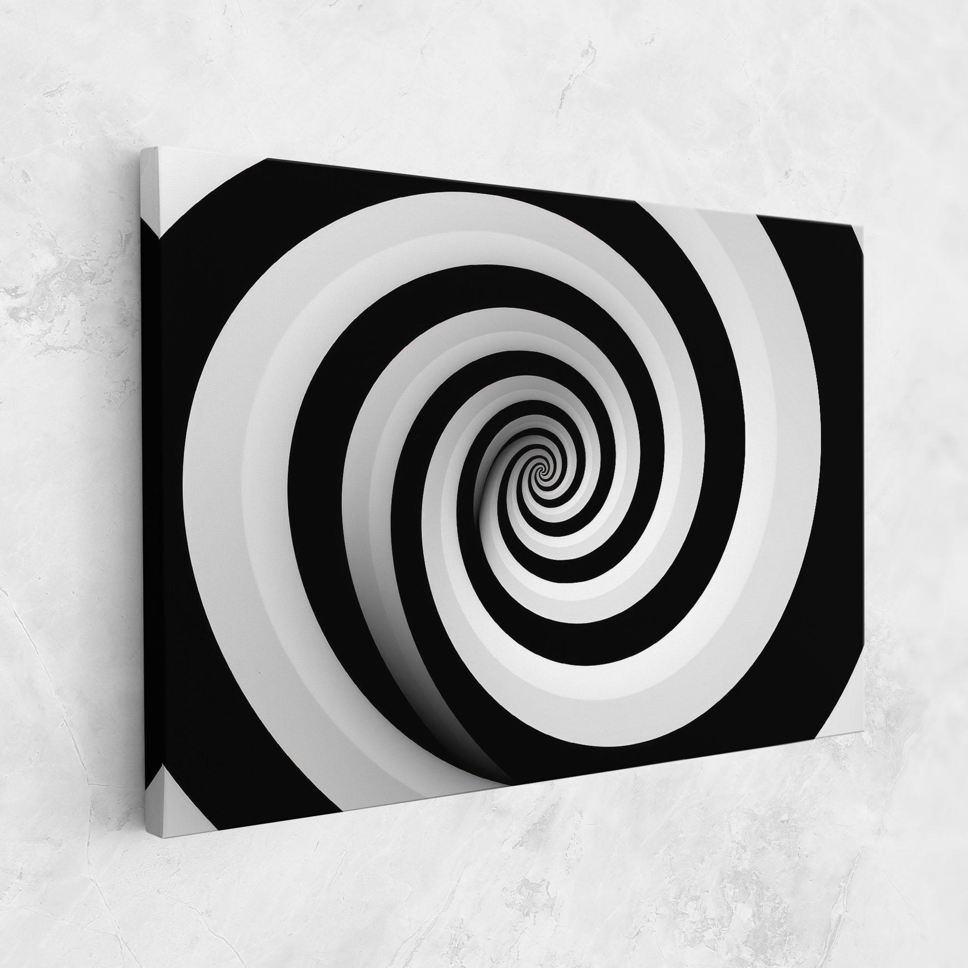 Картина на платно Black White Spiral mockup 1