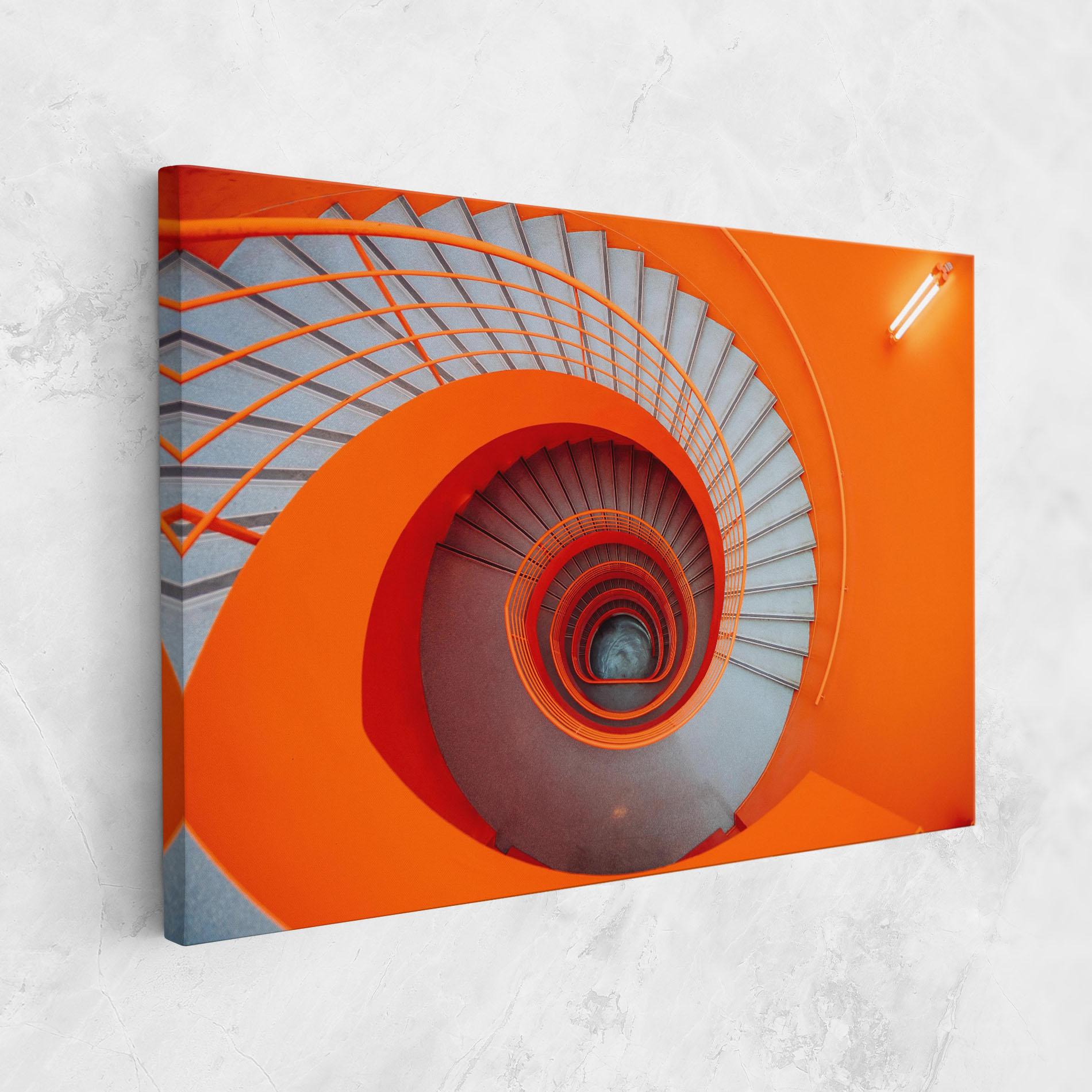 Картина на платно Grey Orange Stairs mockup 1