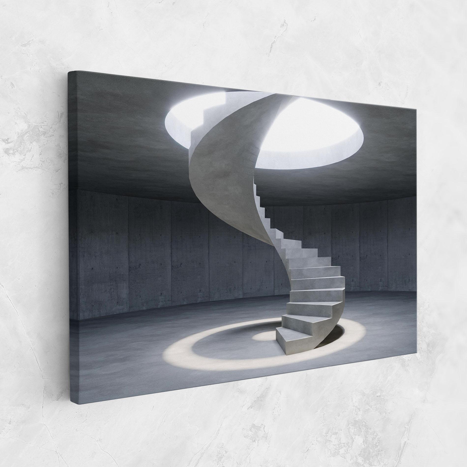 Картина на платно Spiral White Staircase mockup 1