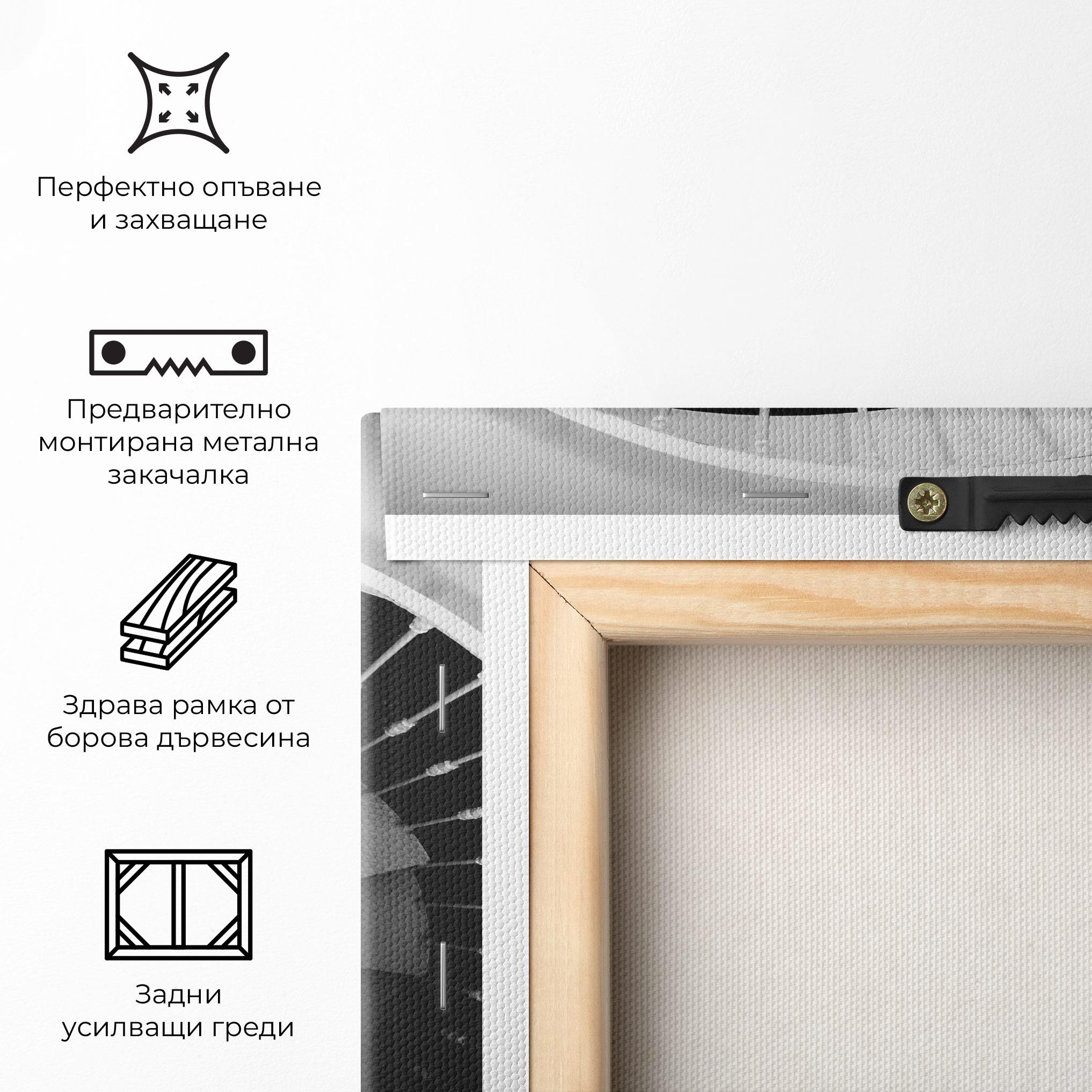 Картина на платно Black Circle Stairs mockup 5