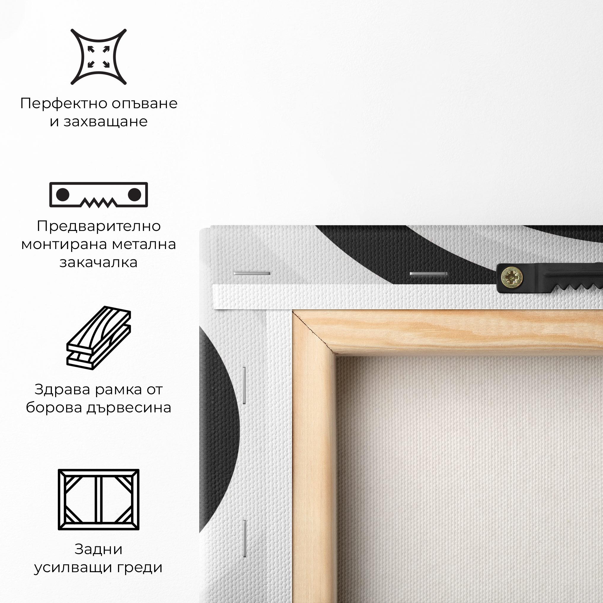 Картина на платно Black White Spiral mockup 5