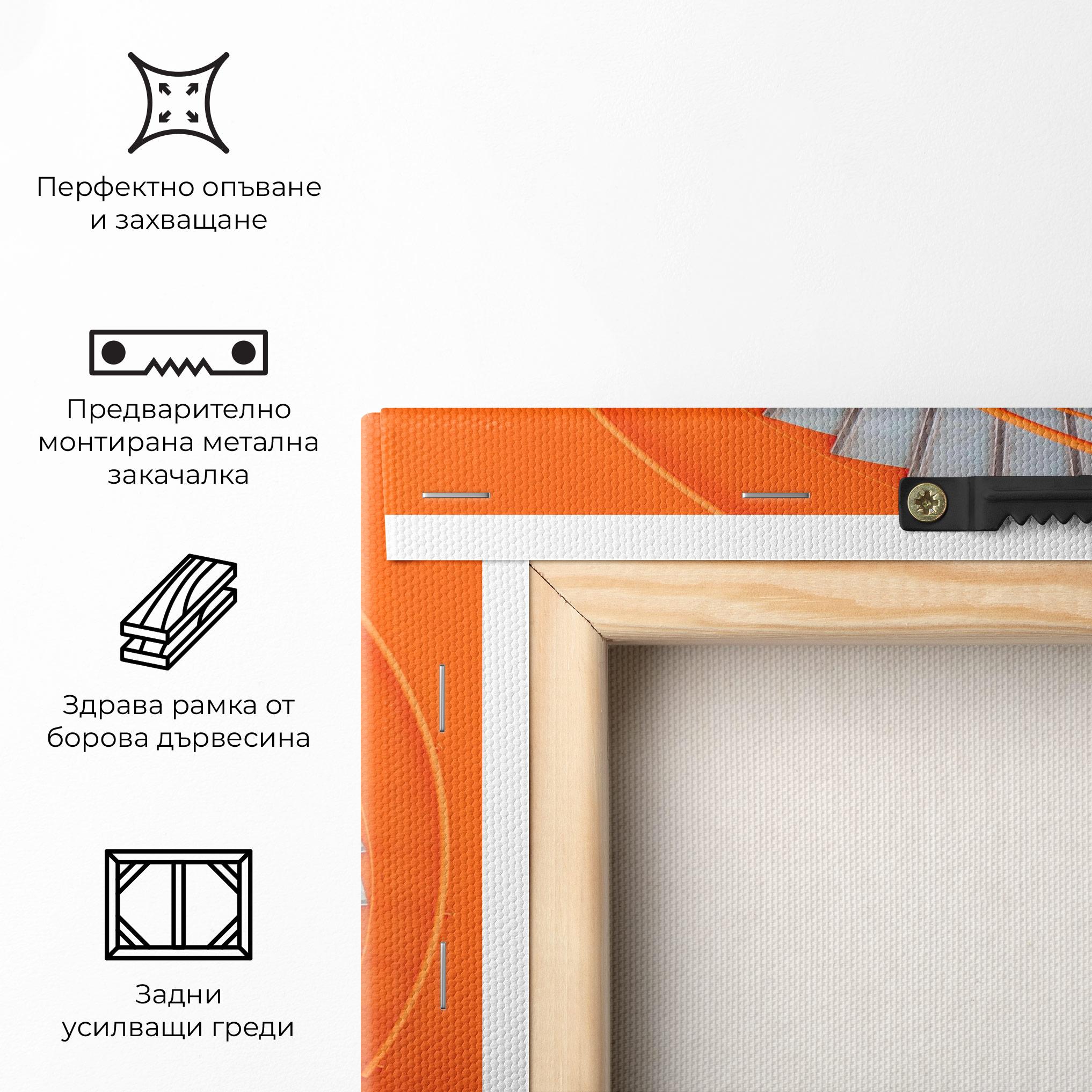 Картина на платно Grey Orange Stairs mockup 5