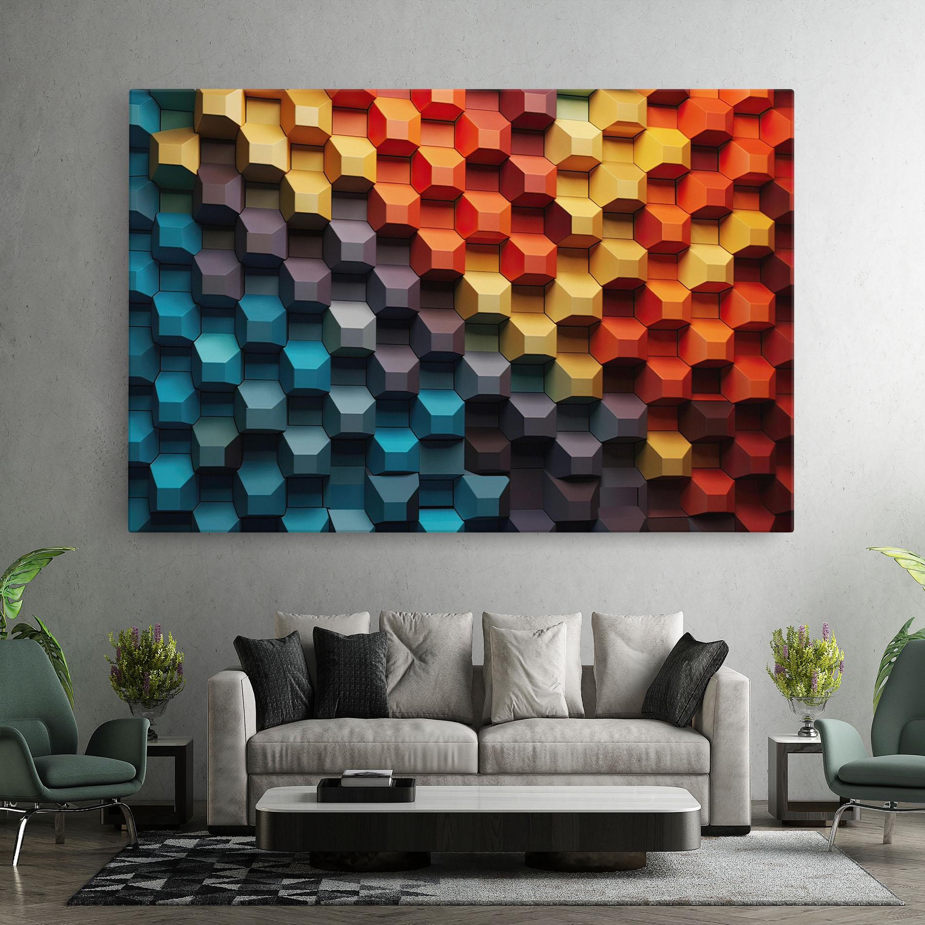 Картина на платно 3d Sqare Mix mockup 7
