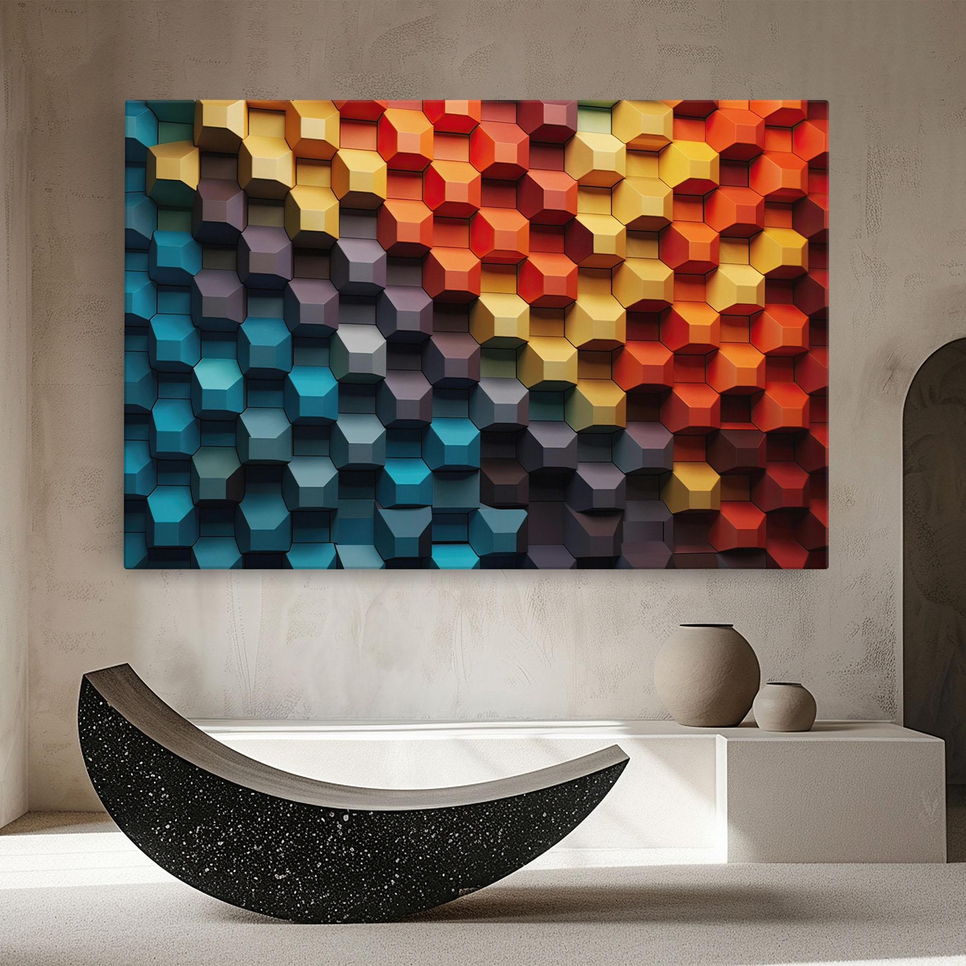 Картина на платно 3d Sqare Mix mockup 8