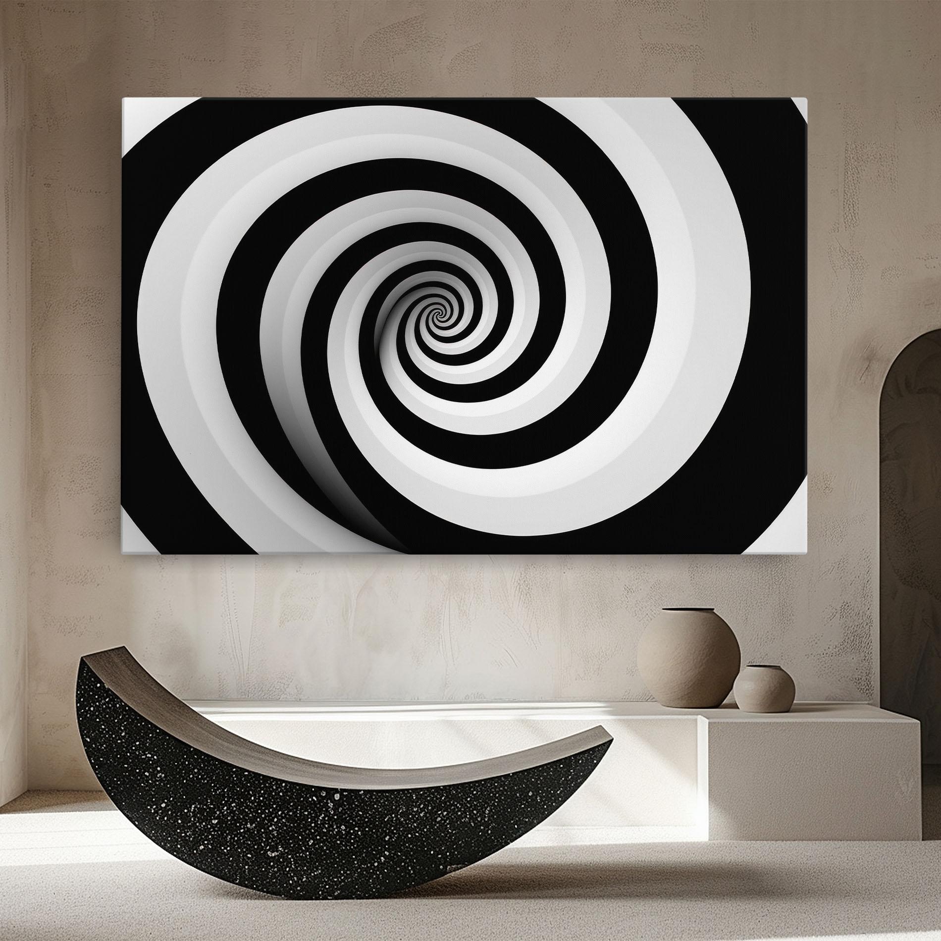 Картина на платно Black White Spiral mockup 8