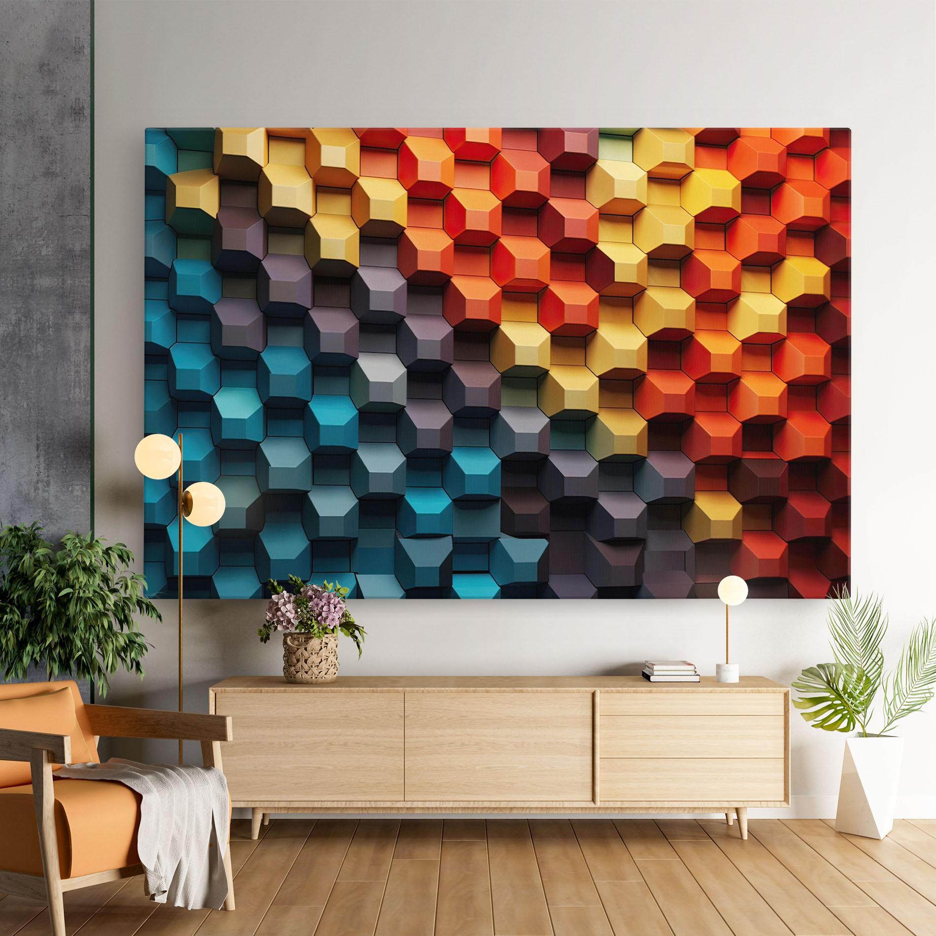 Картина на платно 3d Sqare Mix mockup 9