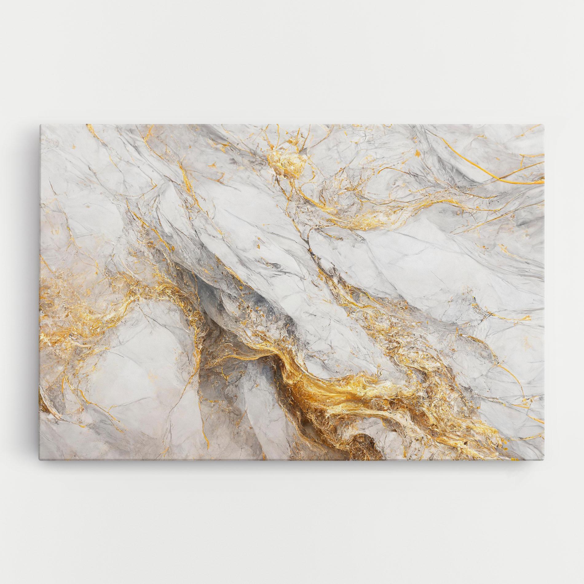 Картина на платно Gold Liquid Grey Marble mockup 0
