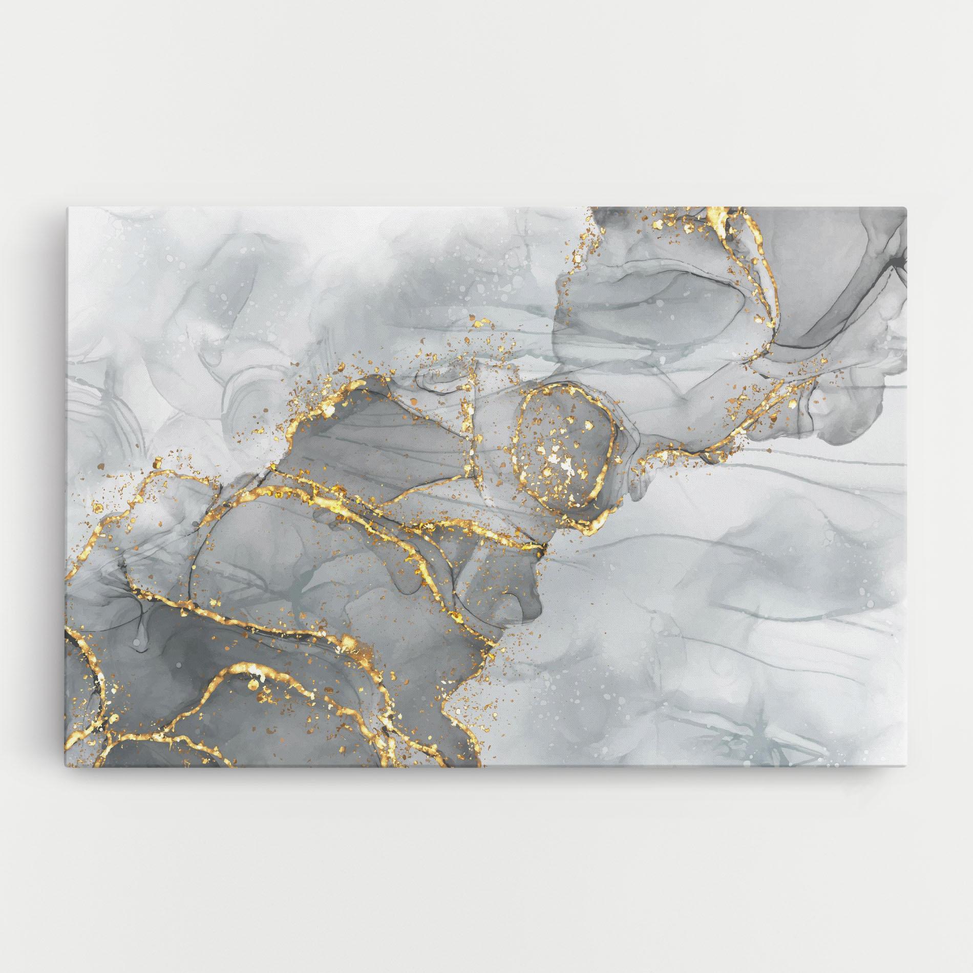 Картина на платно White Ink Marble mockup 0