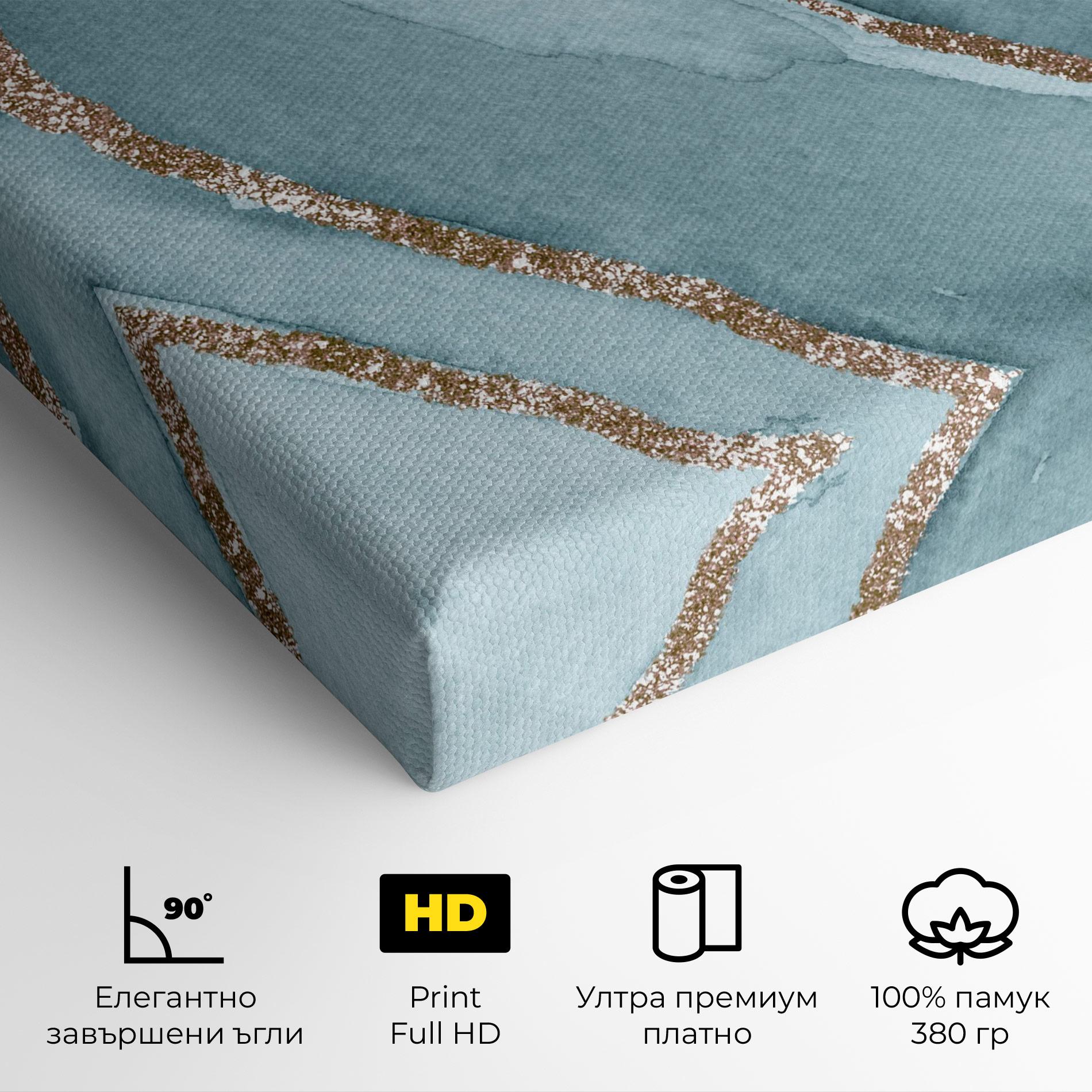 Картина на платно Blue Golden Glitter mockup 4