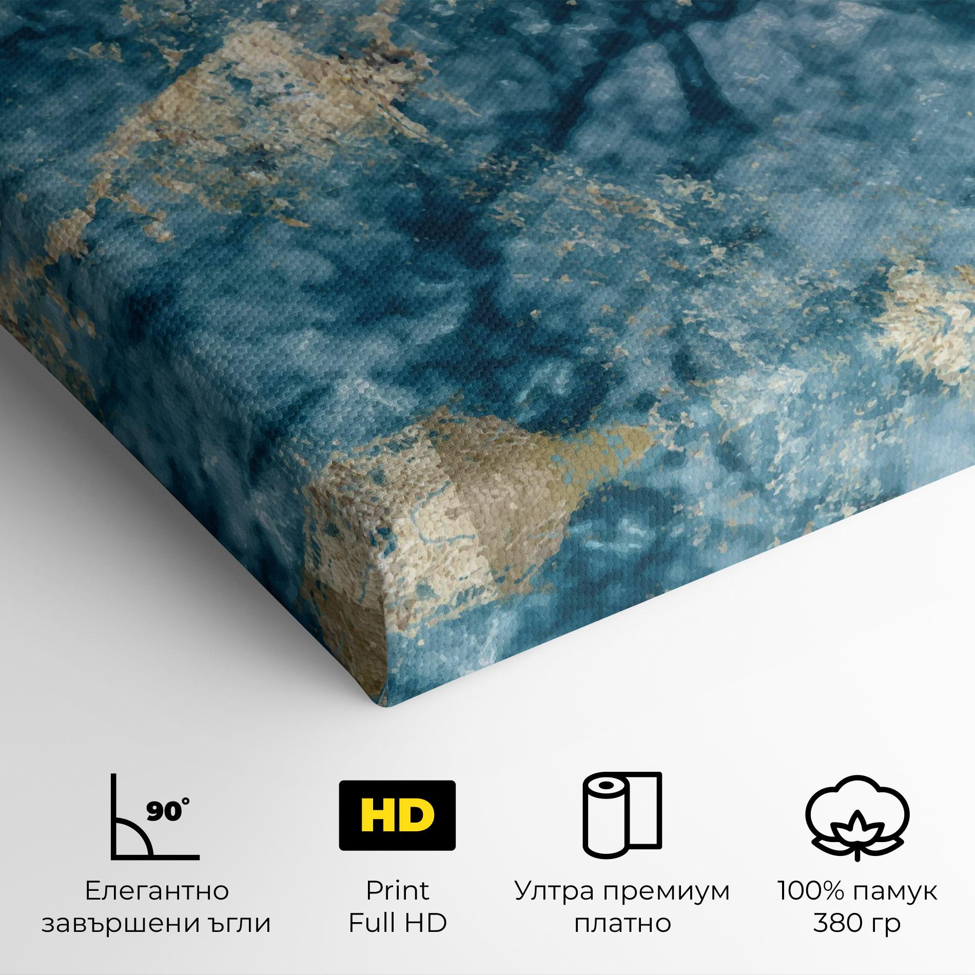 Картина на платно Blue Water Marble mockup 4