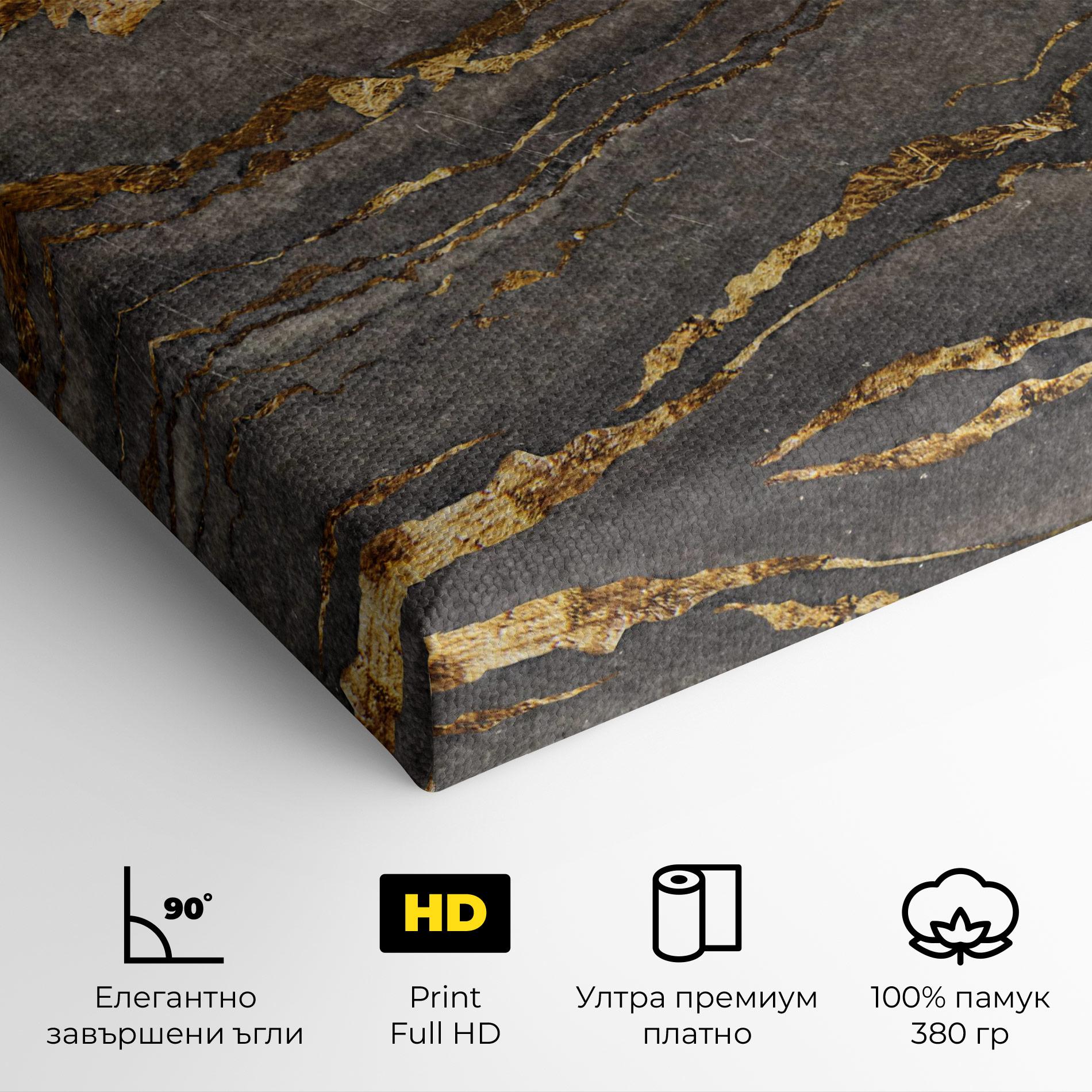 Картина на платно Dark Colden Grey mockup 4