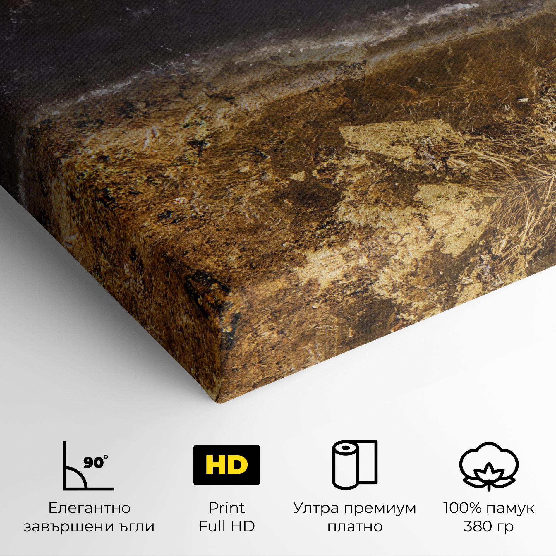 Картина на платно Gold Dark Grey mockup 4