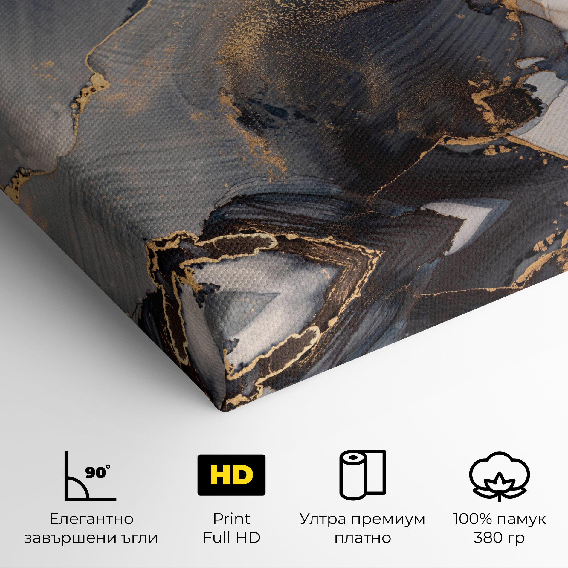 Картина на платно Golden Abstract Marble mockup 4