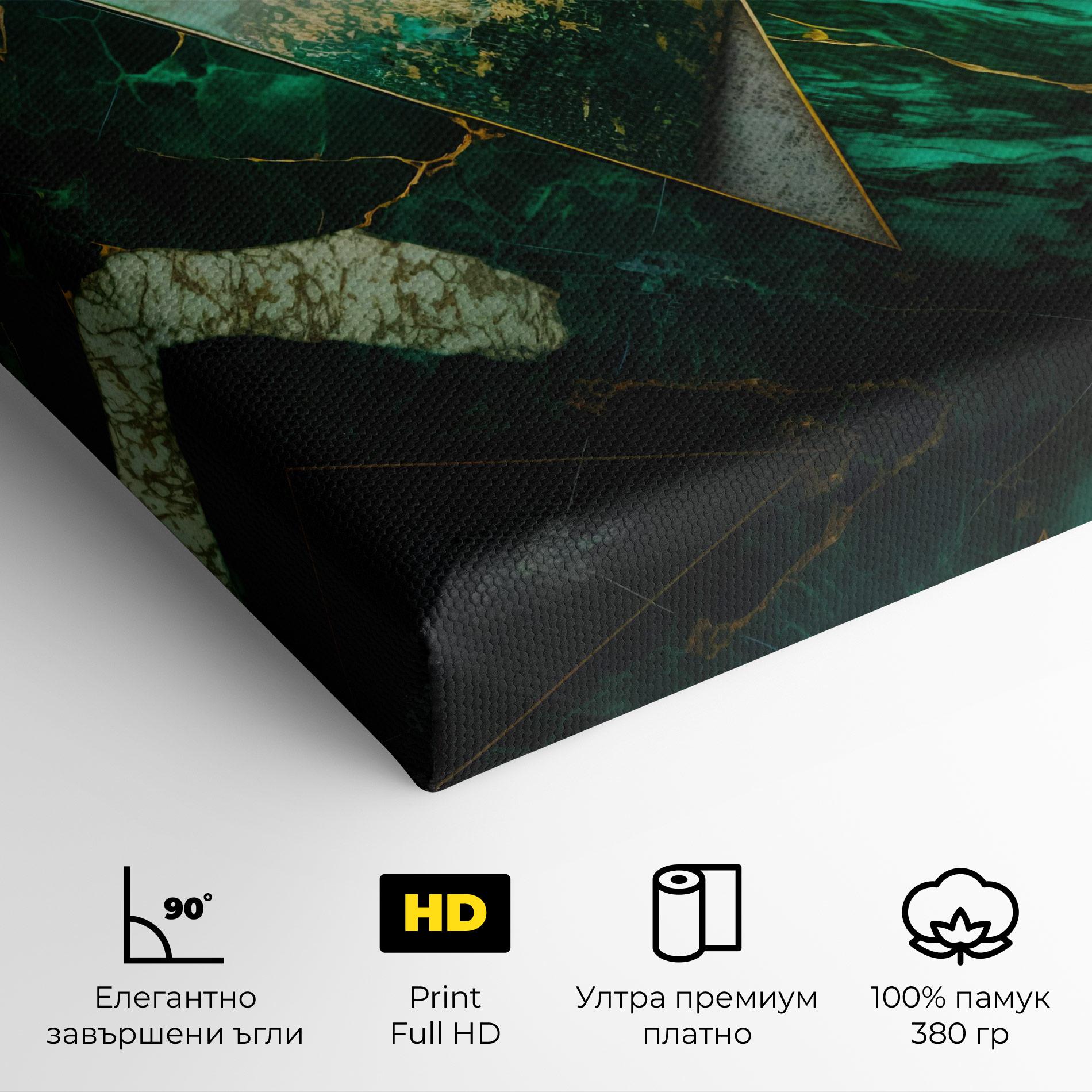 Картина на платно Green Marble mockup 4