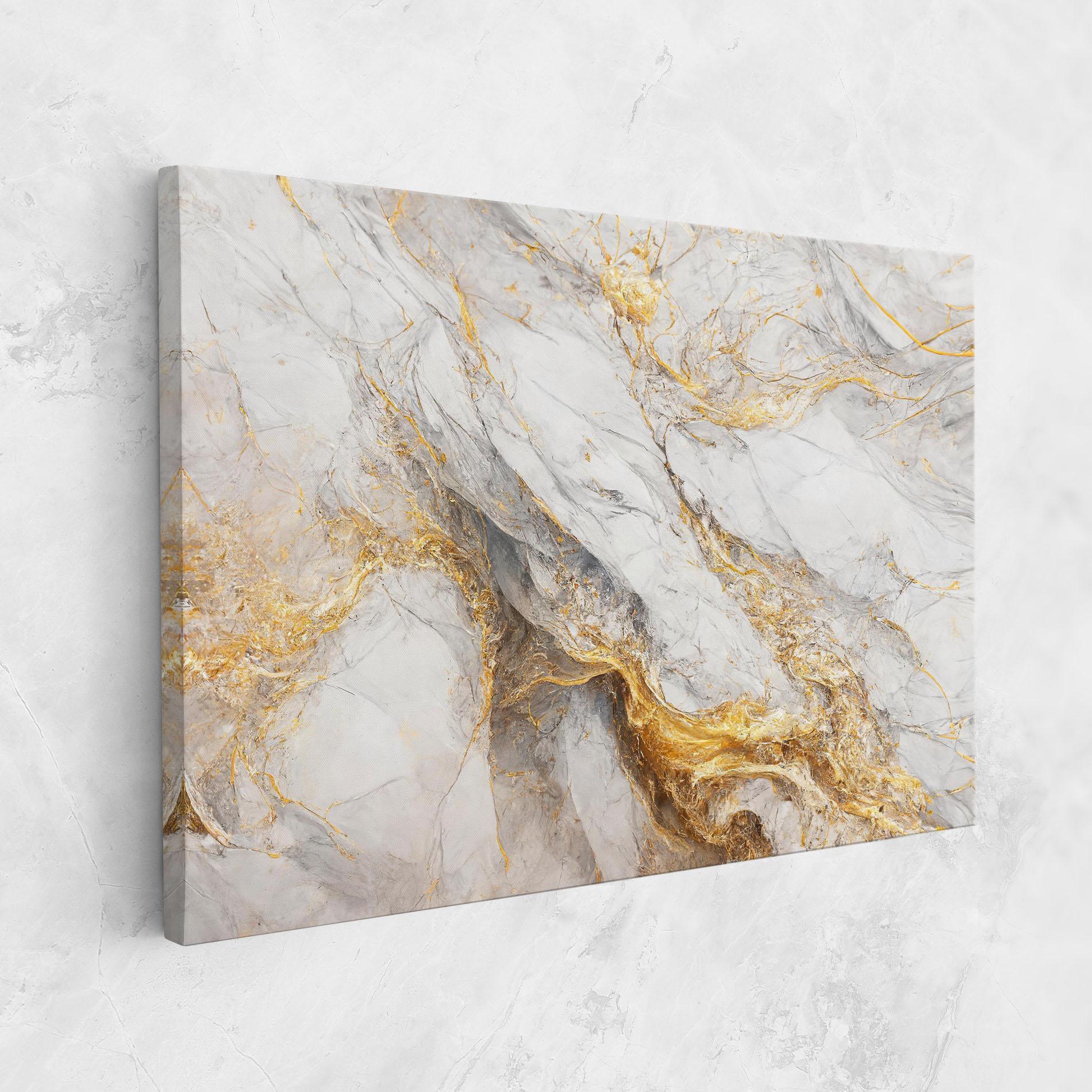 Картина на платно Gold Liquid Grey Marble mockup 1