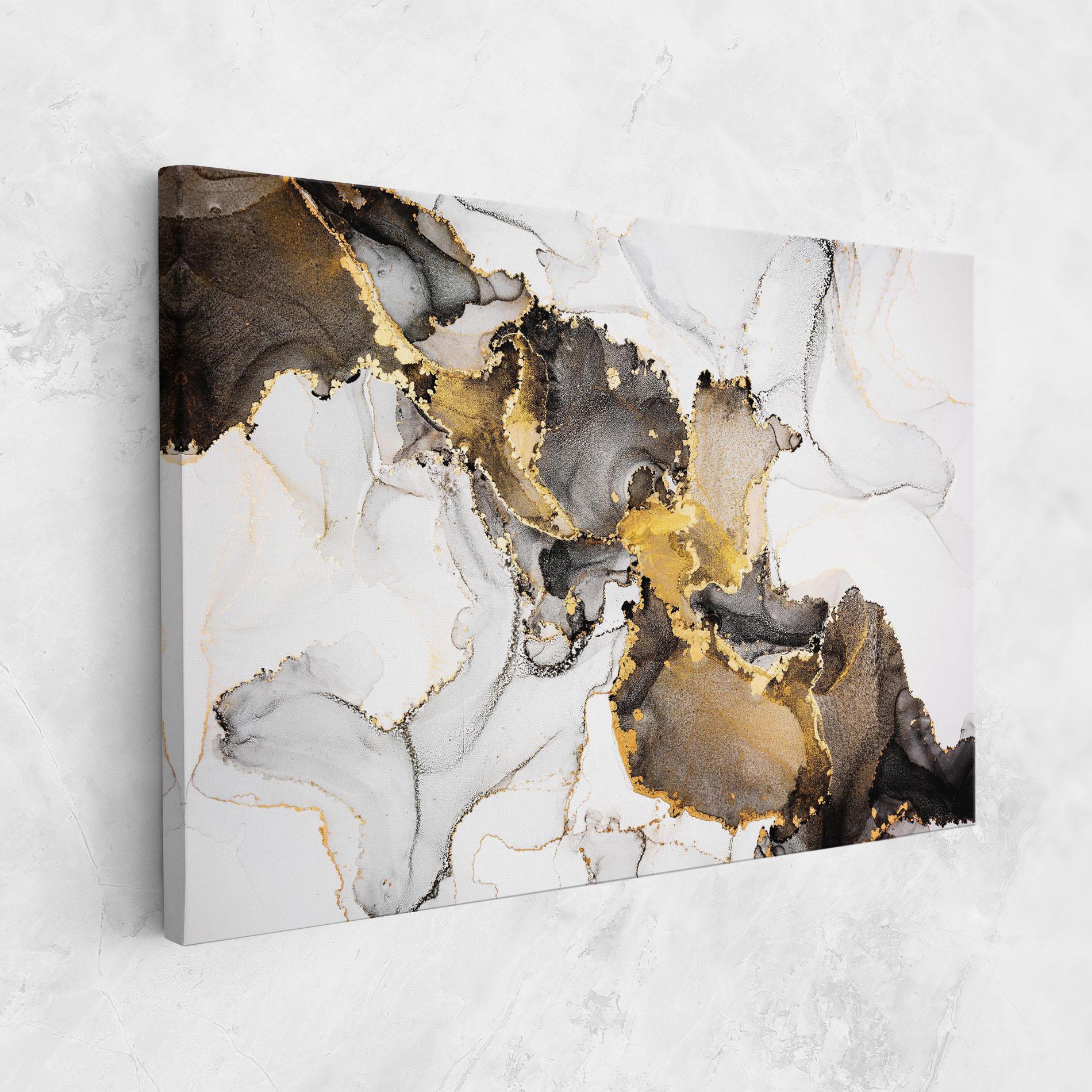 Картина на платно Golden Marble Shades mockup 1