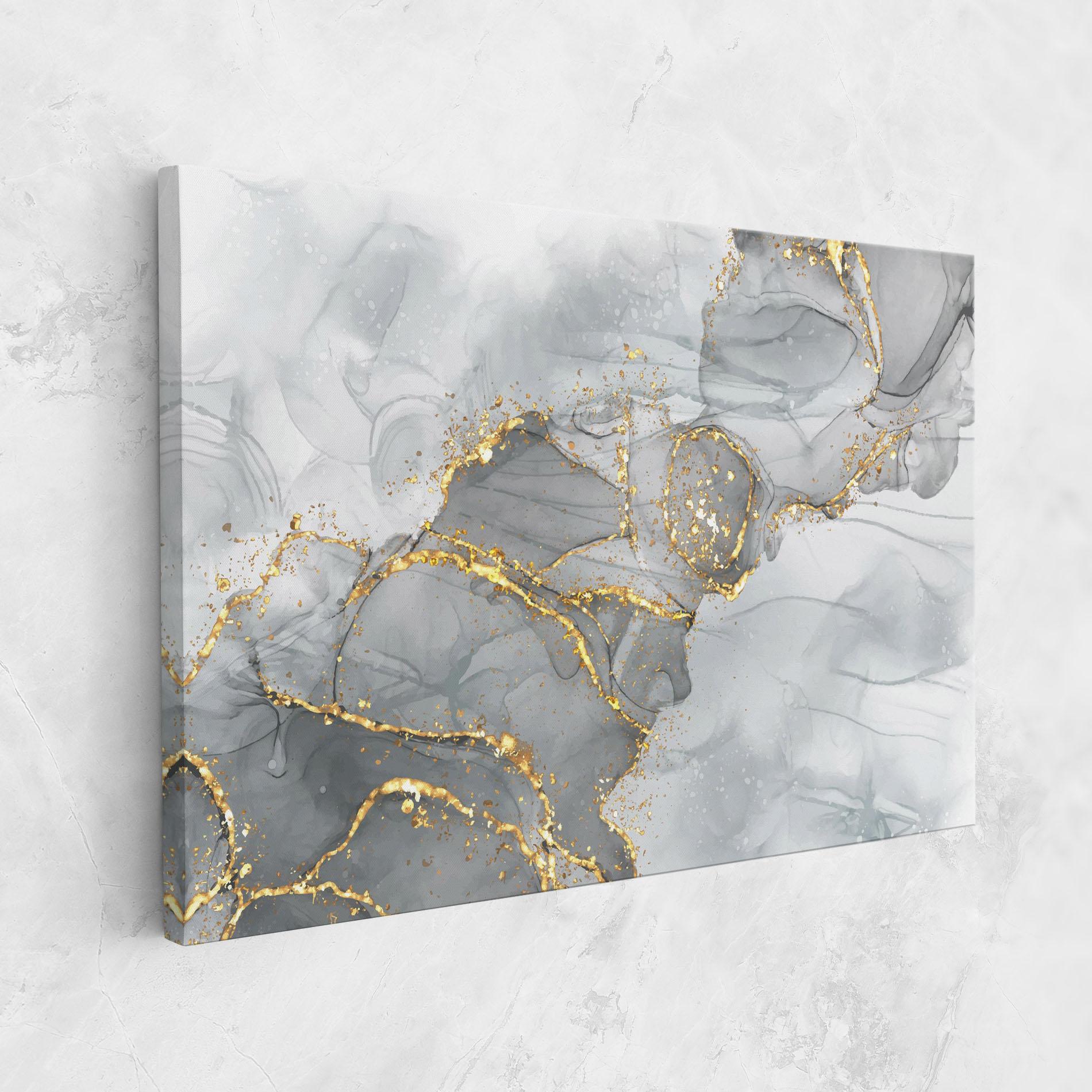 Картина на платно White Ink Marble mockup 1
