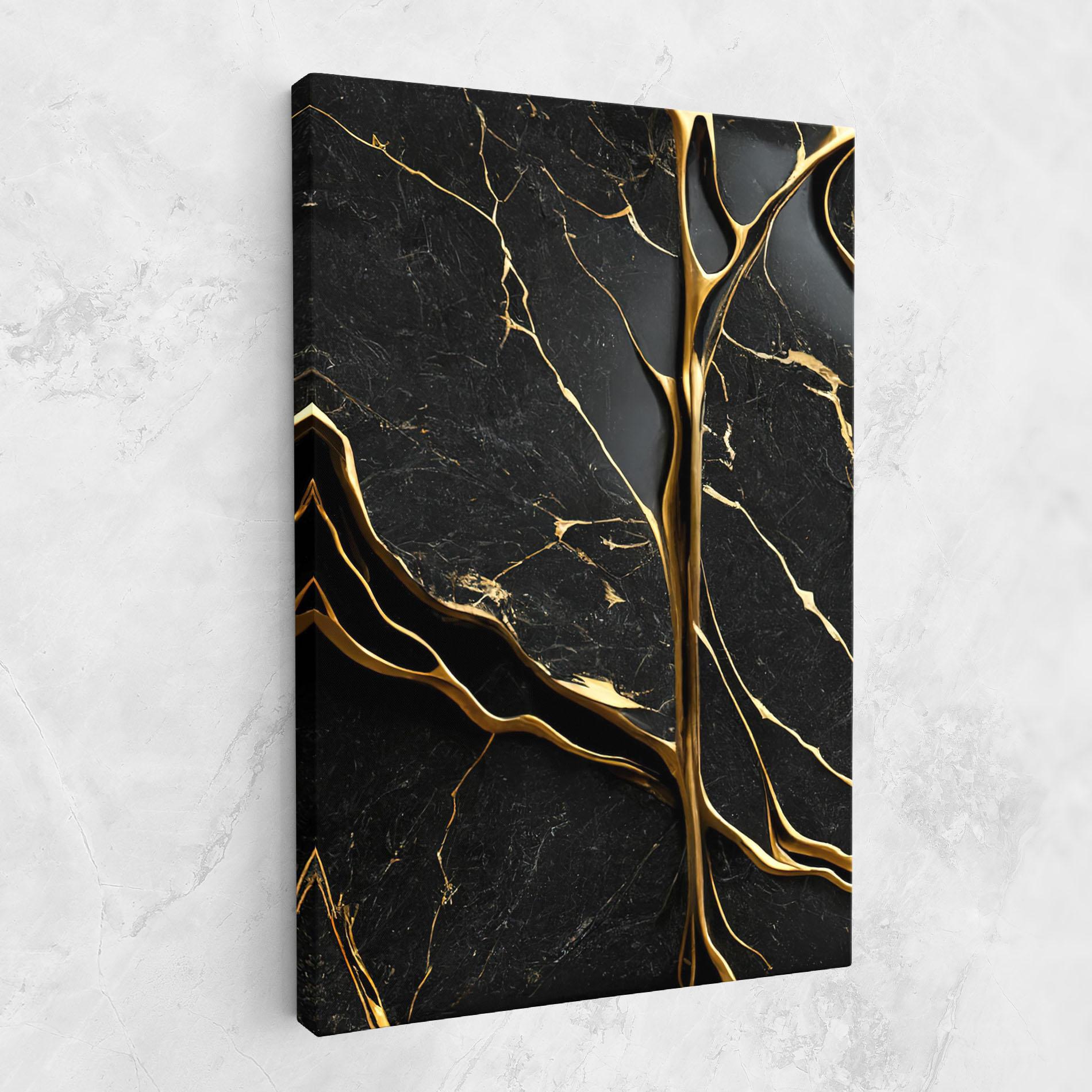 Картина на платно Black Square Marble mockup 1