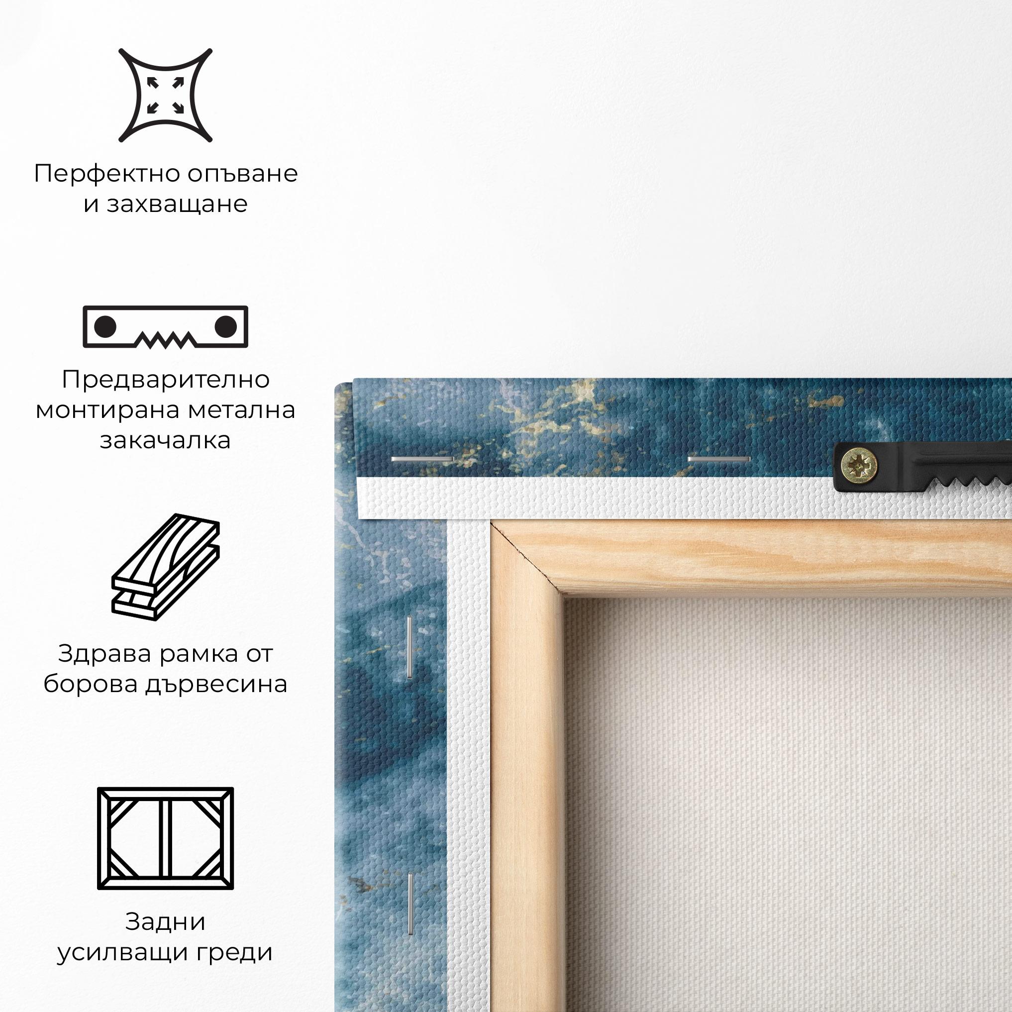 Картина на платно Blue Water Marble mockup 5