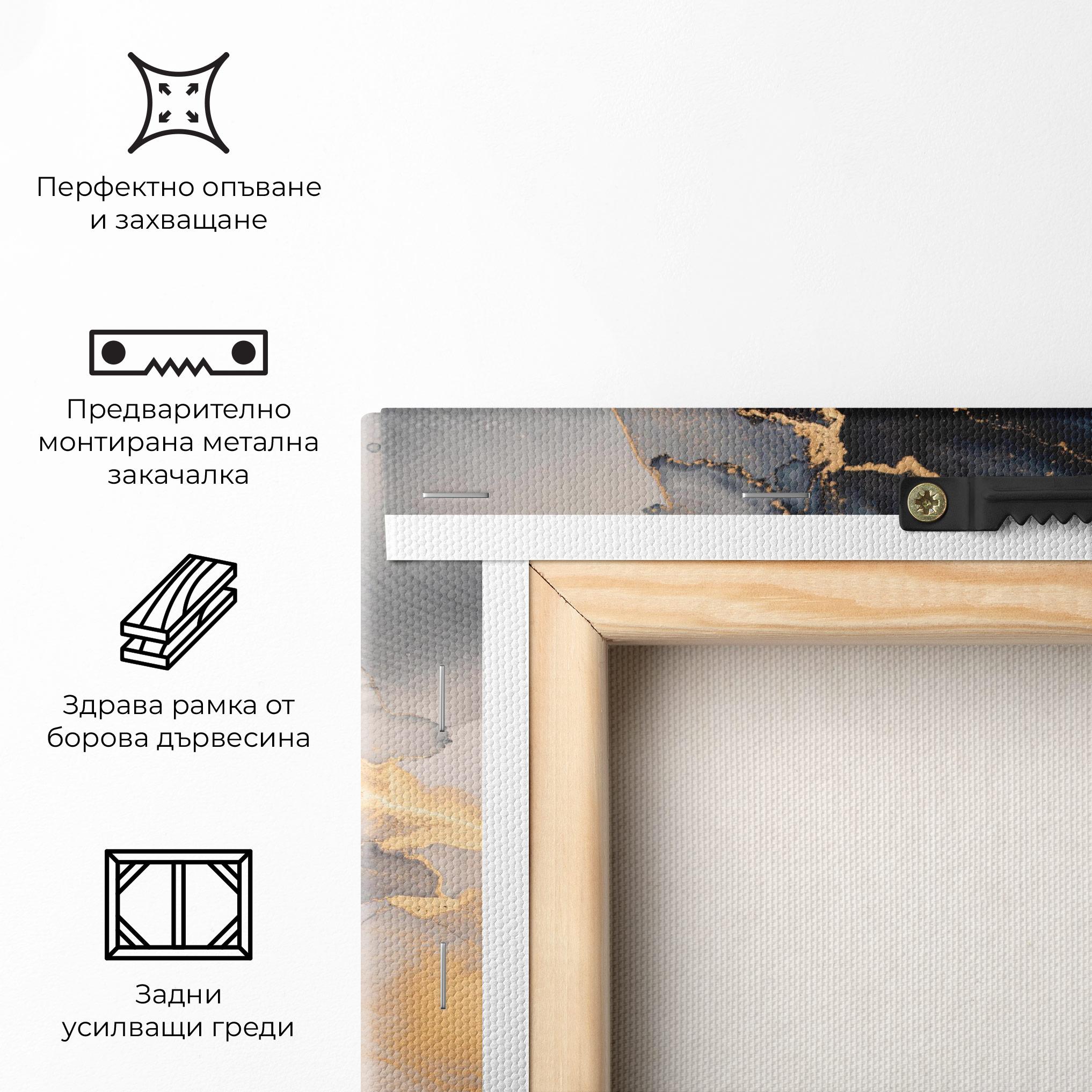 Картина на платно Golden Abstract Marble mockup 5