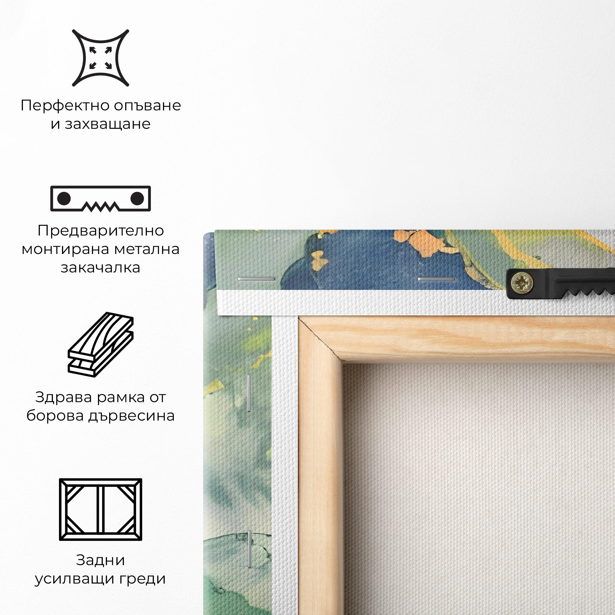 Картина на платно Green Paint Marble mockup 5