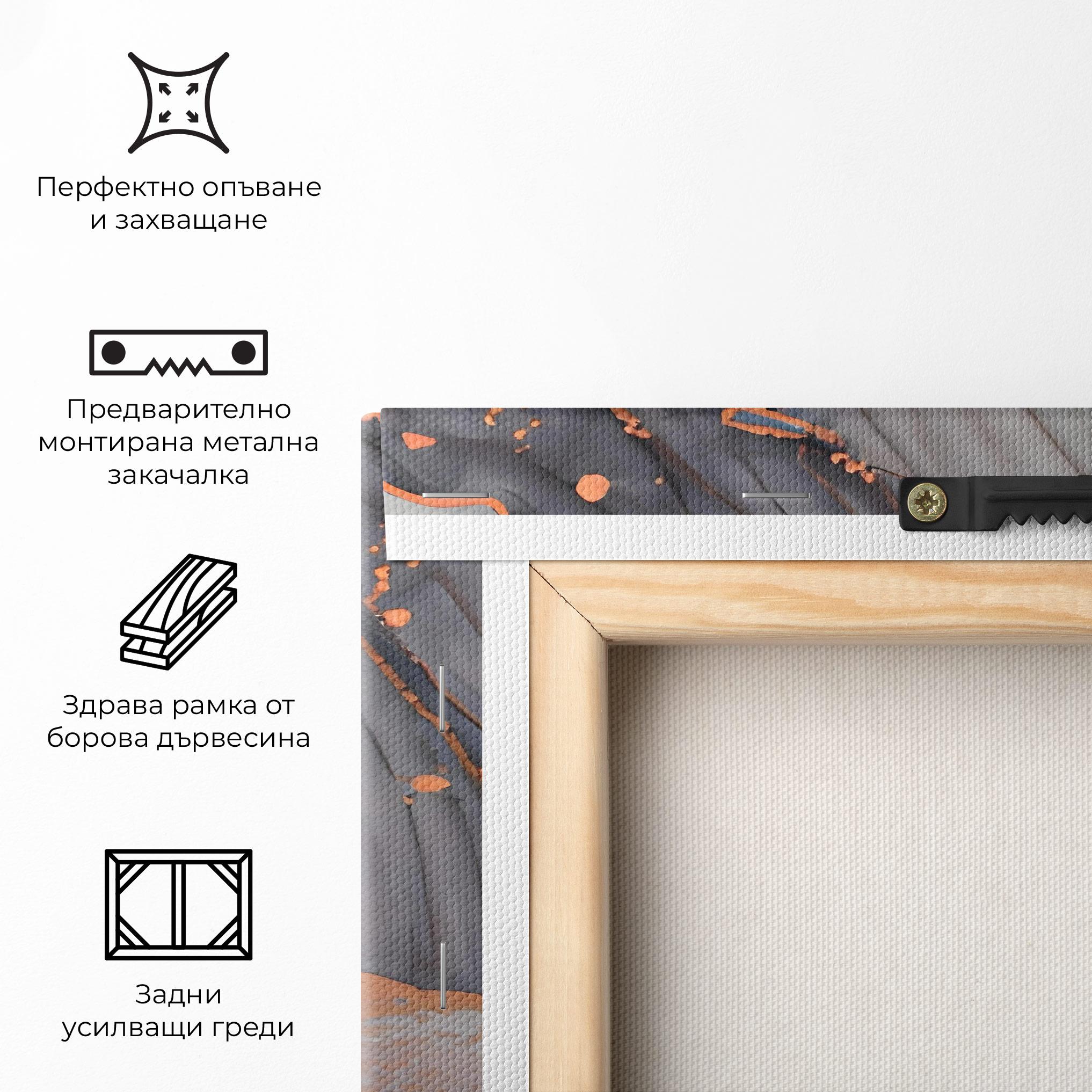 Картина на платно Grey Pink Liquid Marble mockup 5