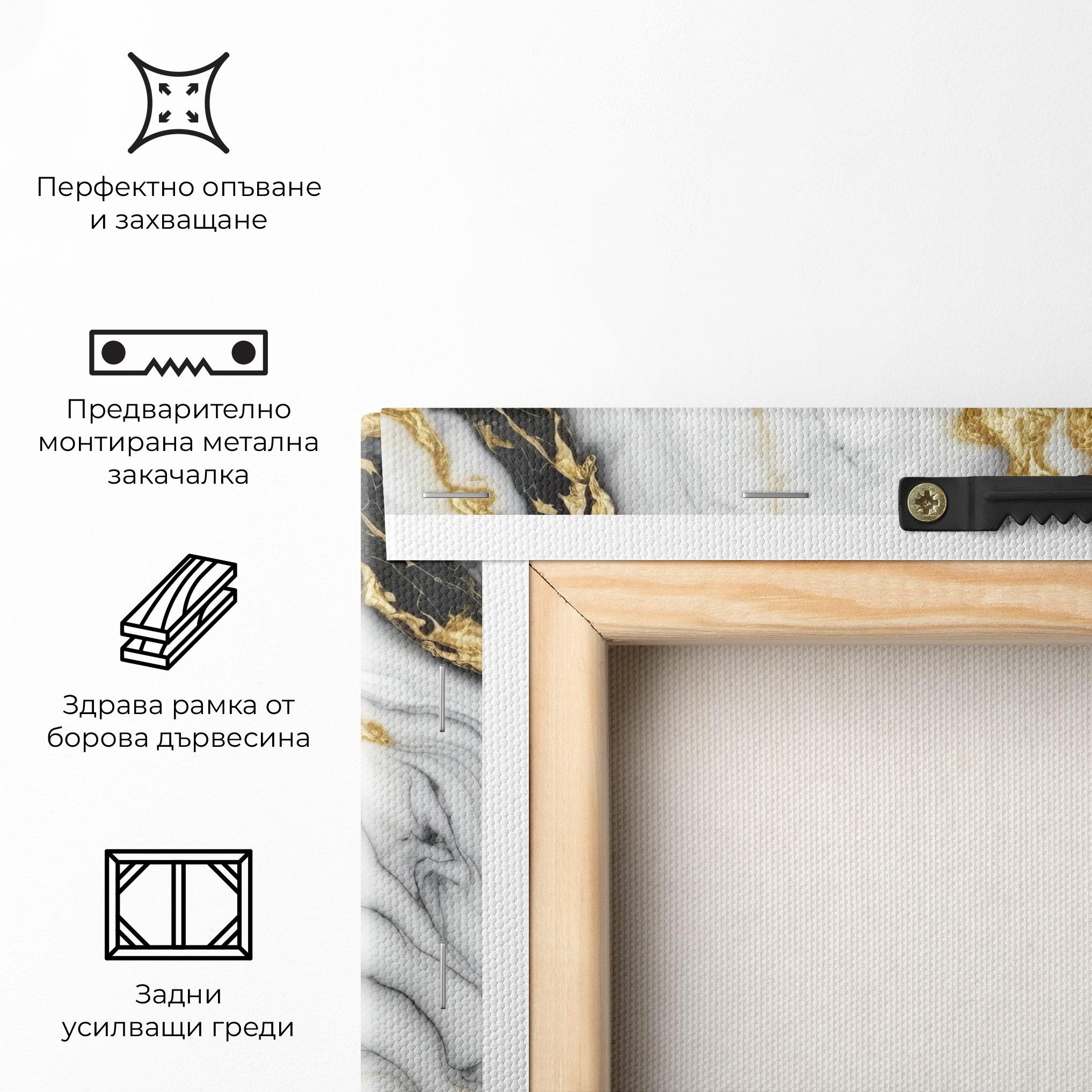 Картина на платно White Golden Marble mockup 5