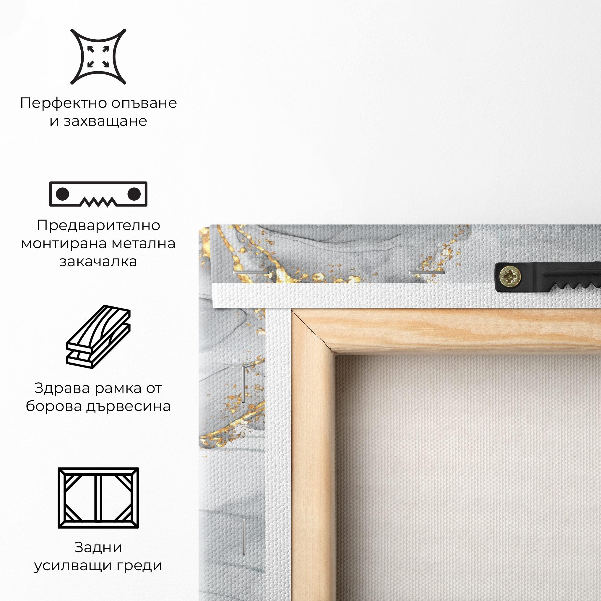 Картина на платно White Ink Marble mockup 5