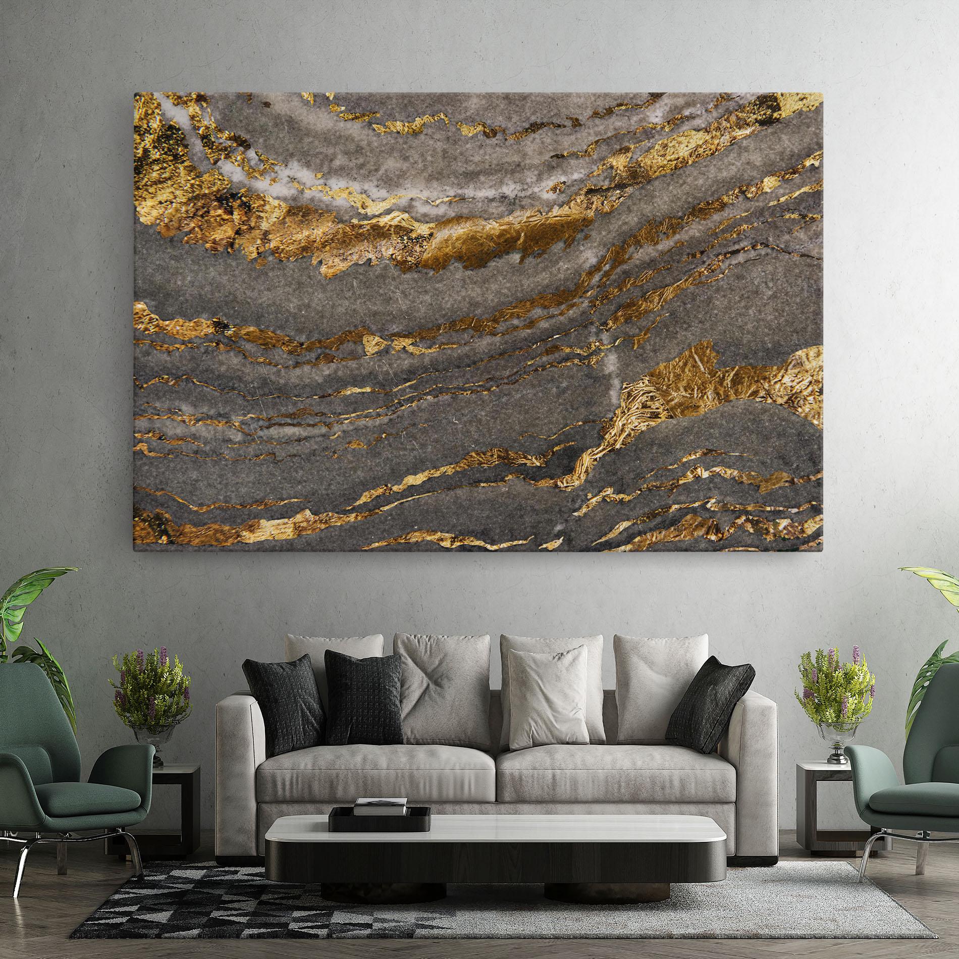 Картина на платно Dark Colden Grey mockup 7