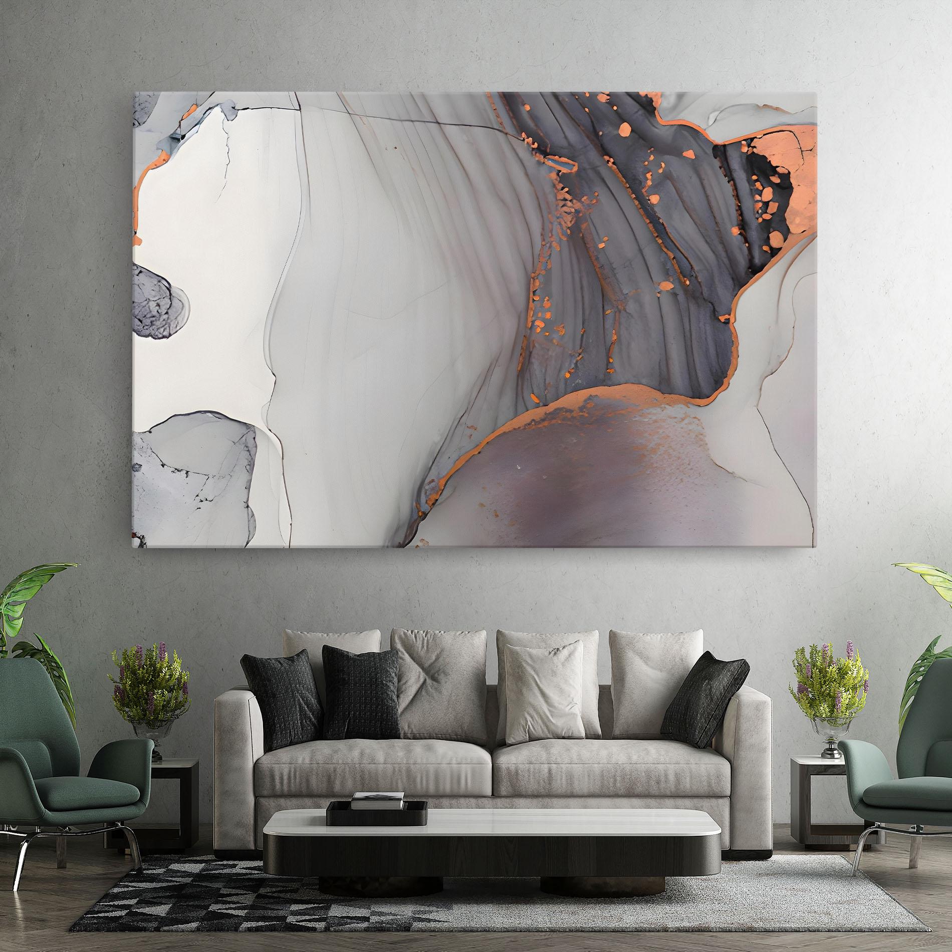 Картина на платно Grey Pink Liquid Marble mockup 7