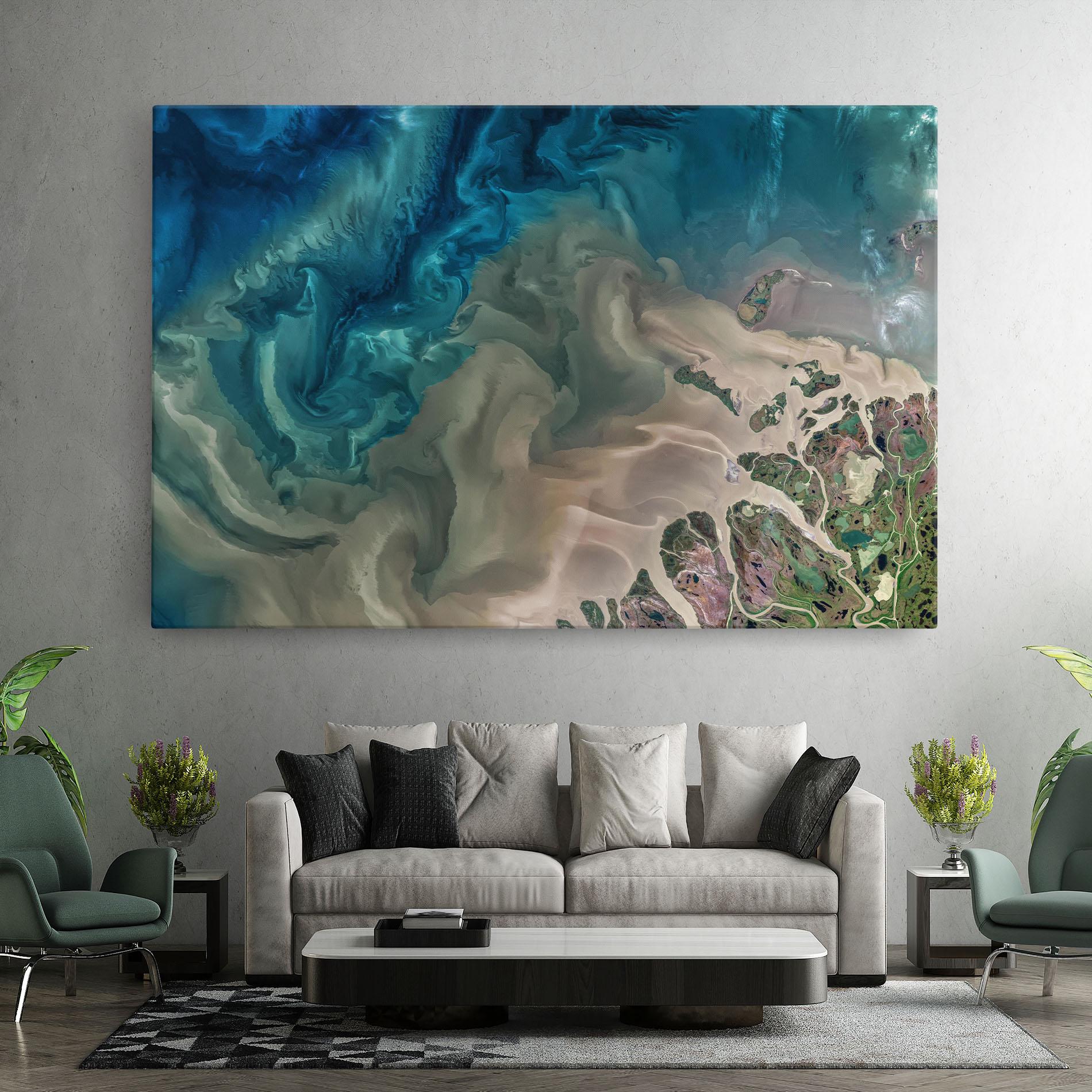 Картина на платно Ocean Blue Marble mockup 7