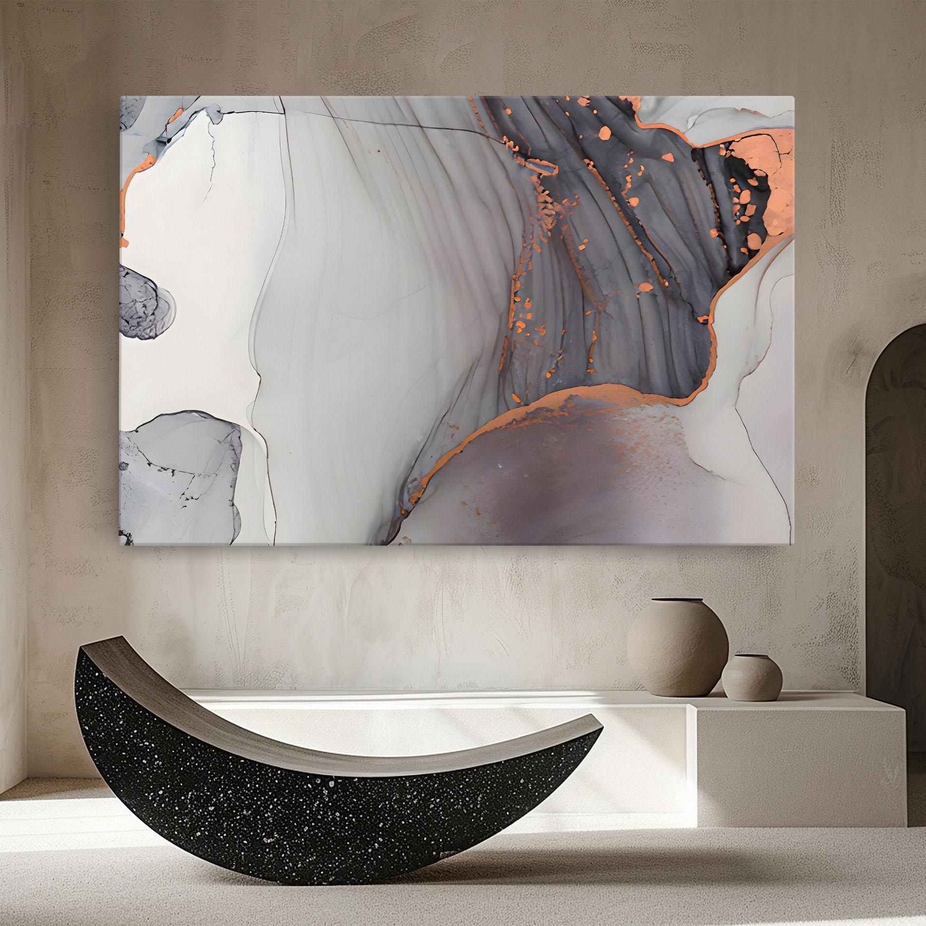 Картина на платно Grey Pink Liquid Marble mockup 8